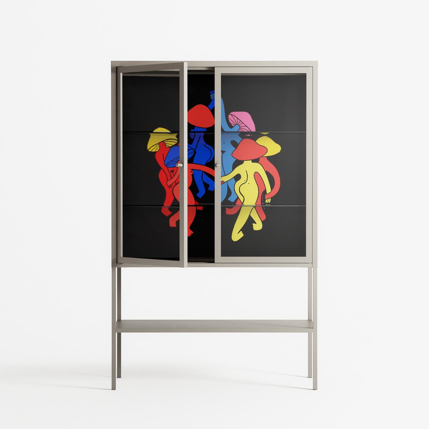 Mushroom Dance Multi - Loft Cabinet - Aley Wild - Pebble - Clear glass