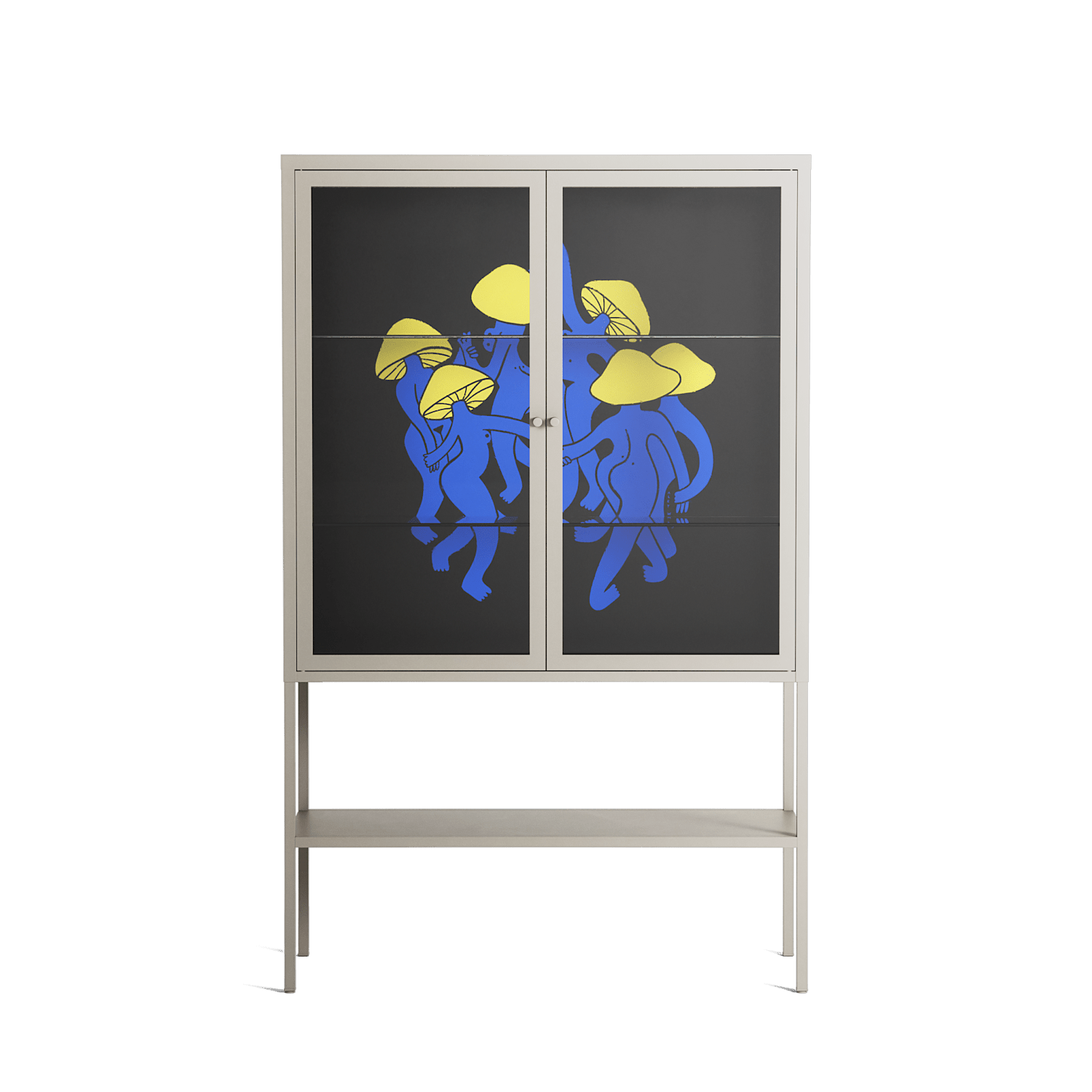 Mushroom Dance Blue - Loft Cabinet - Aley Wild - Pebble - Clear glass