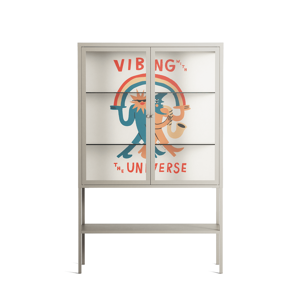 Vibing With The Universe - Loft Cabinet - Aley Wild - Pebble - Clear glass