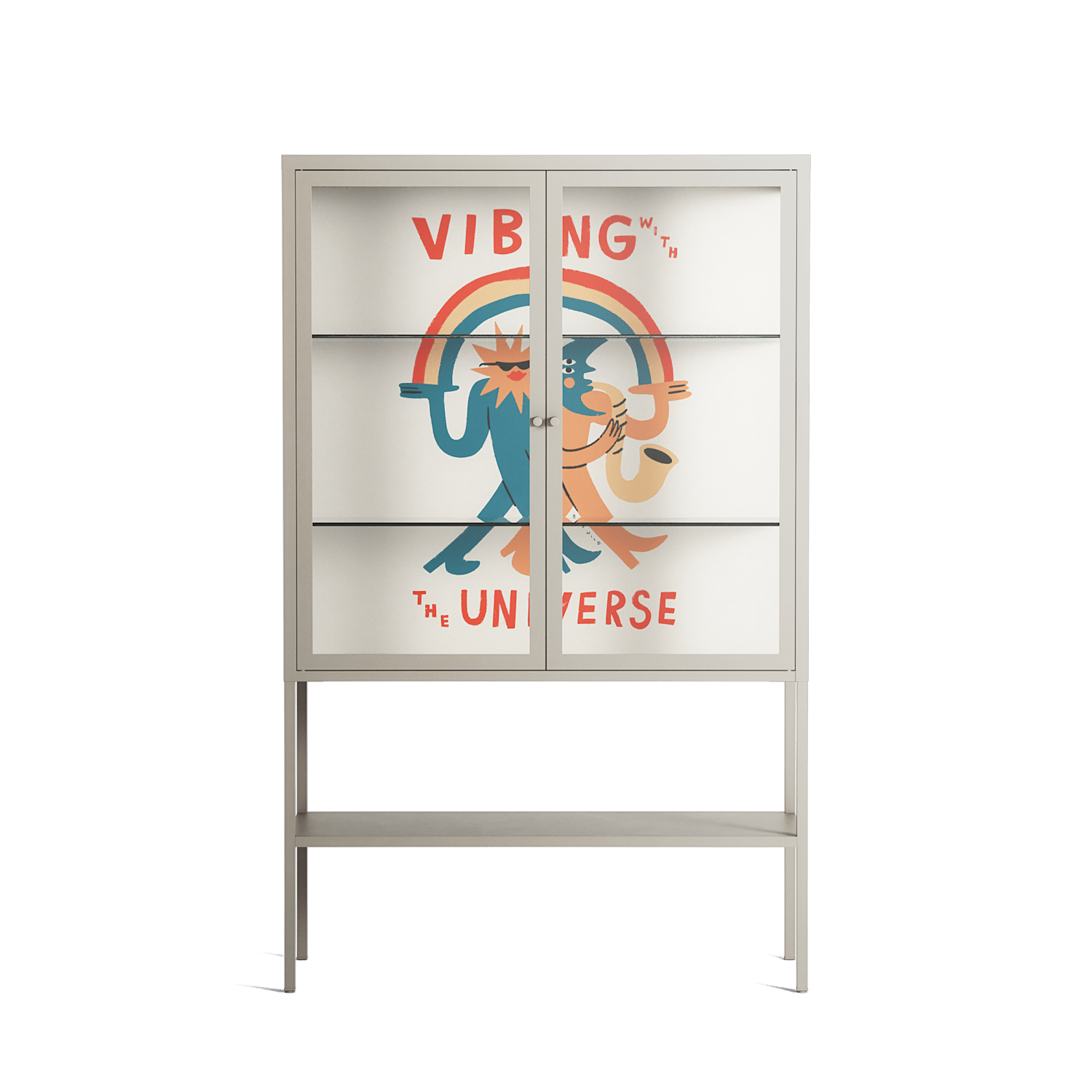 Vibing With The Universe - Loft Cabinet - Aley Wild - Pebble - Clear glass