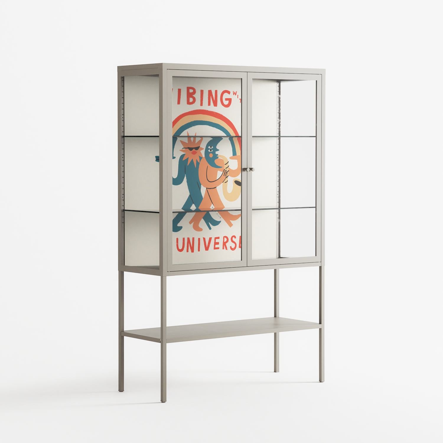 Vibing With The Universe - Loft Cabinet - Aley Wild - Pebble - Clear glass