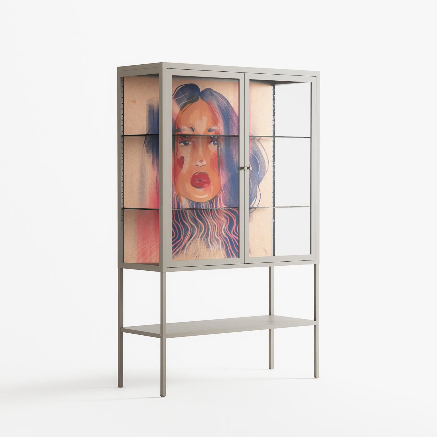 Hidden Beauty - Loft Cabinet - Raissa Oltmanns - Pebble - Clear glass