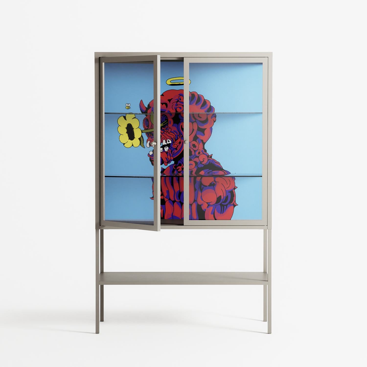 Flower - Loft Cabinet - Cezar Berje - Pebble - Clear glass
