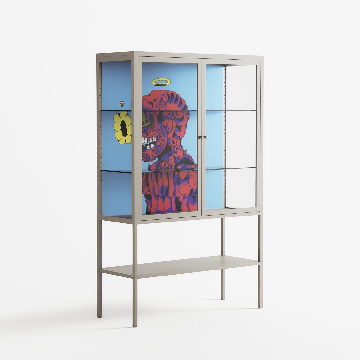 Flower - Loft Cabinet - Cezar Berje - Pebble - Clear glass