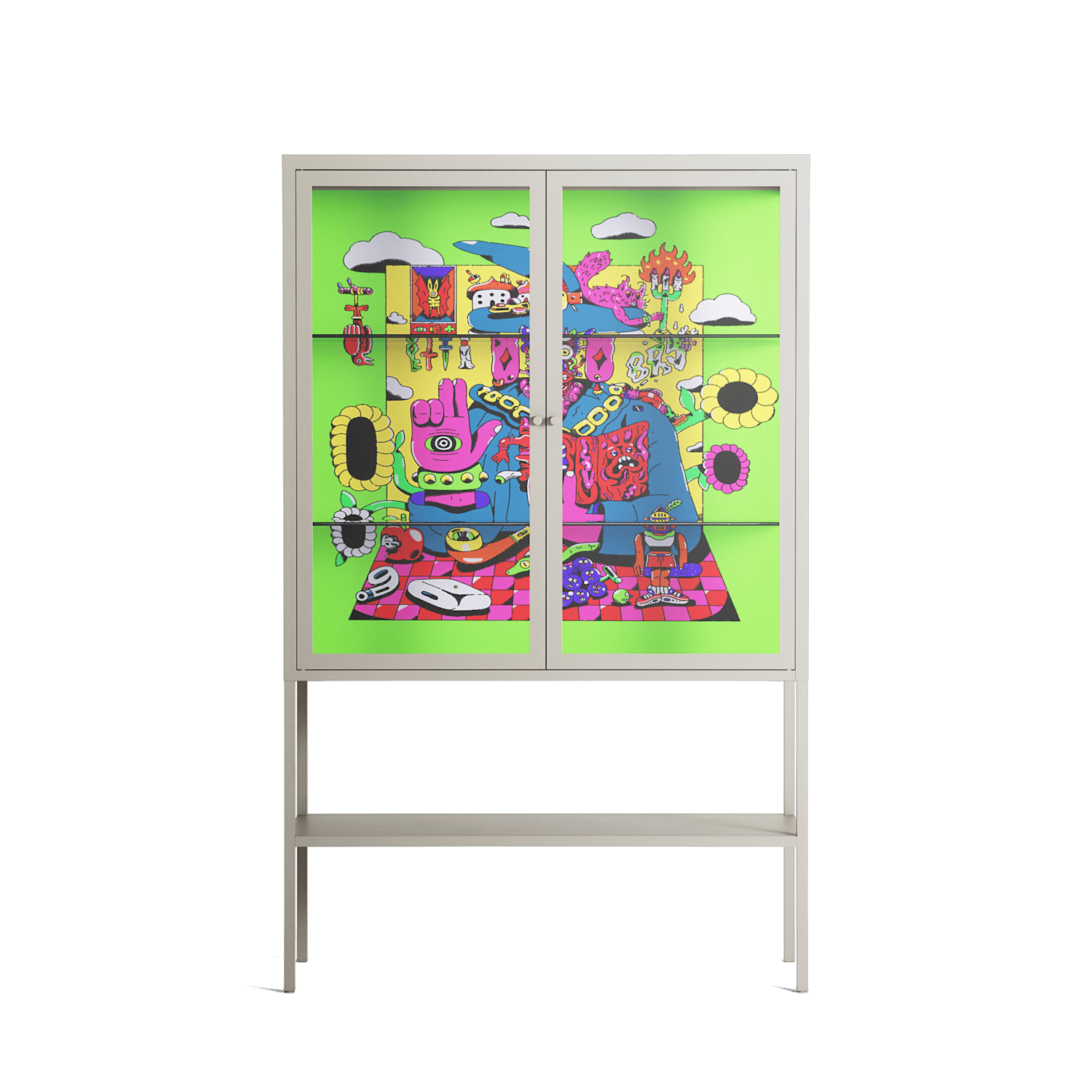 Wizard - Loft Cabinet - Cezar Berje - Pebble - Clear glass