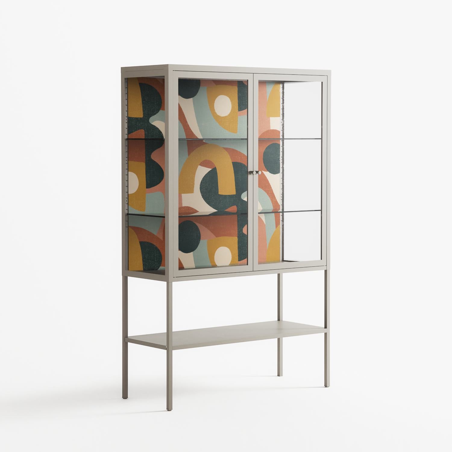 Abstract Sunrise - Loft Cabinet - Amy Suther - Pebble - Clear glass
