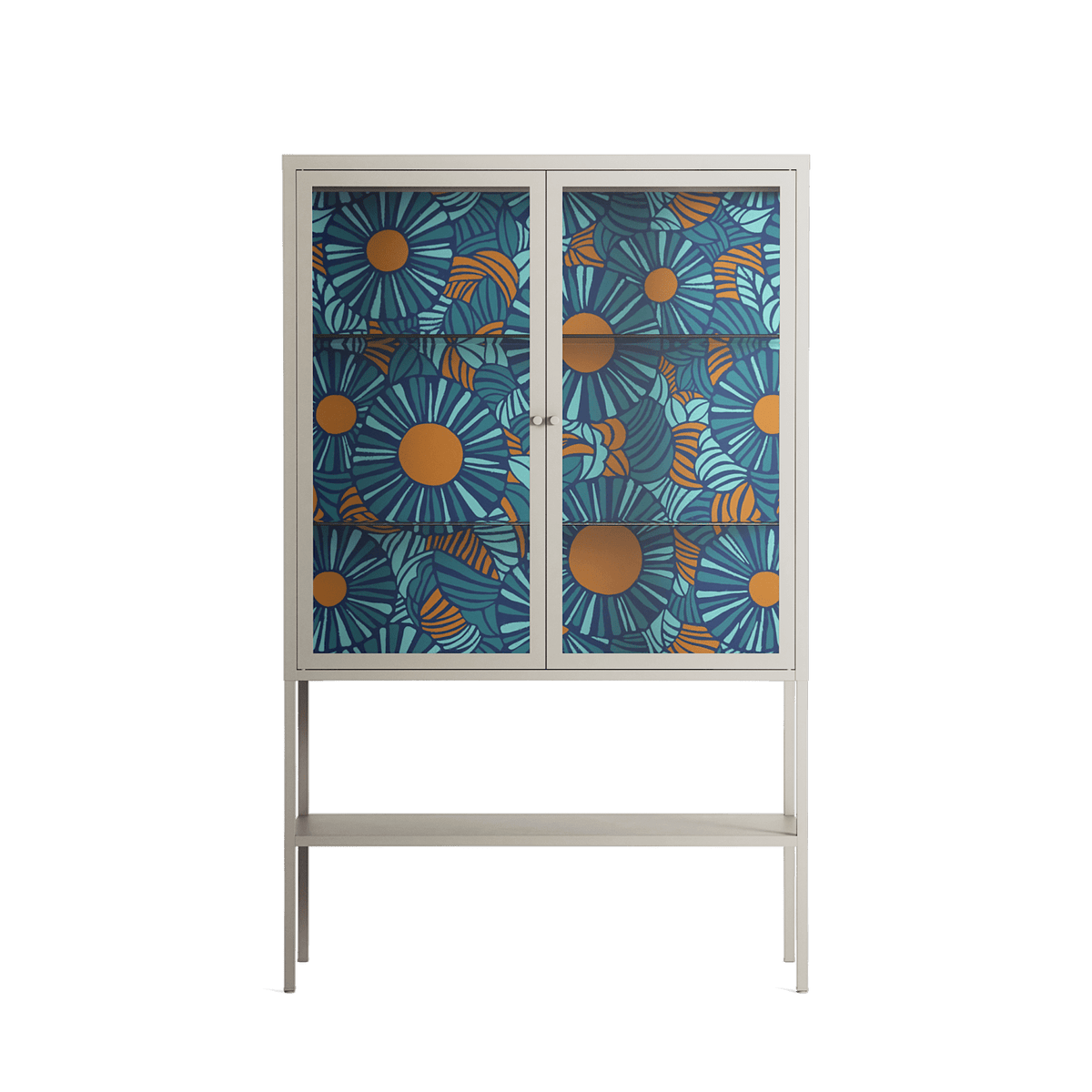 Bellis Bounty Blue - Loft Cabinet - Amy Suther - Pebble - Clear glass