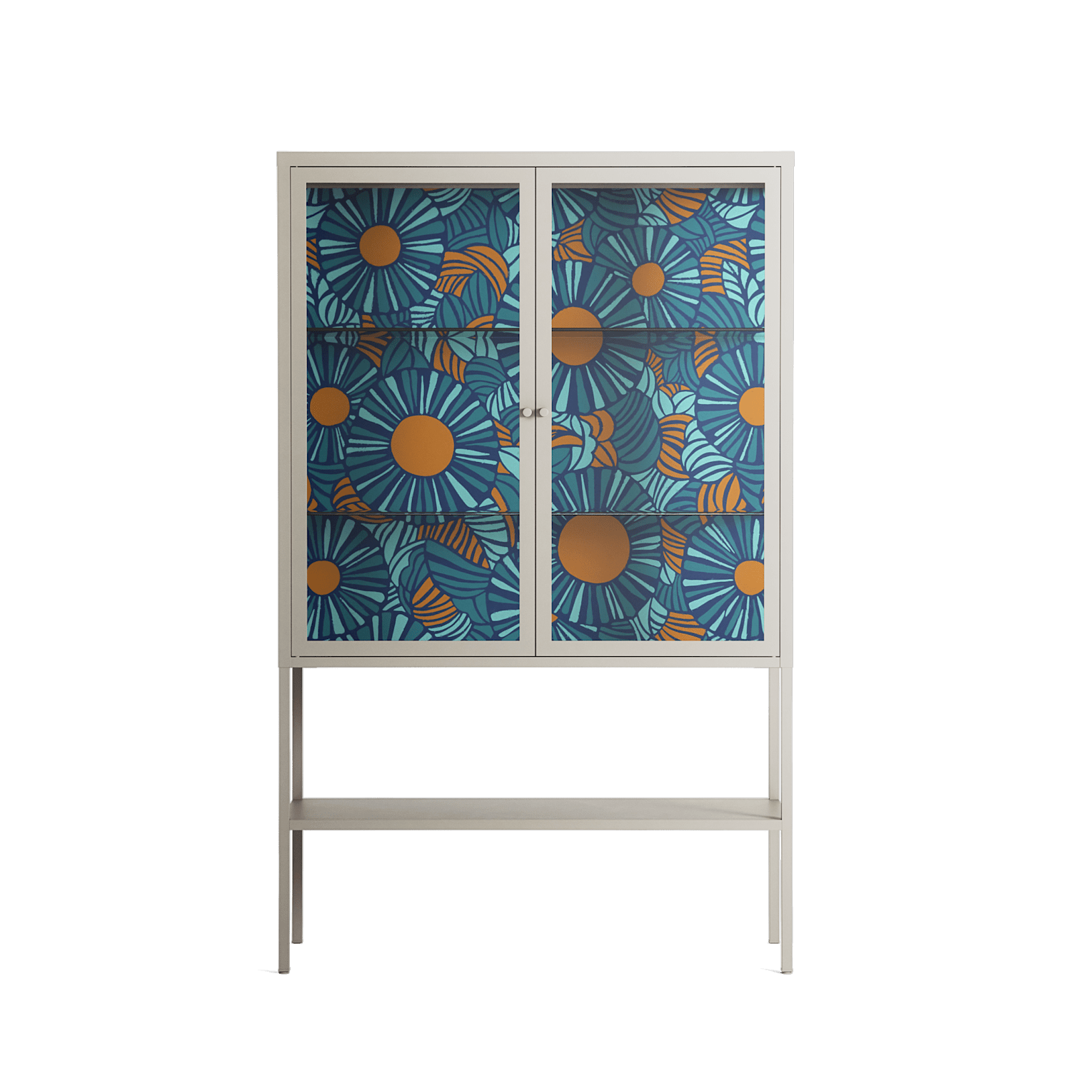 Bellis Bounty Blue - Loft Cabinet - Amy Suther - Pebble - Clear glass
