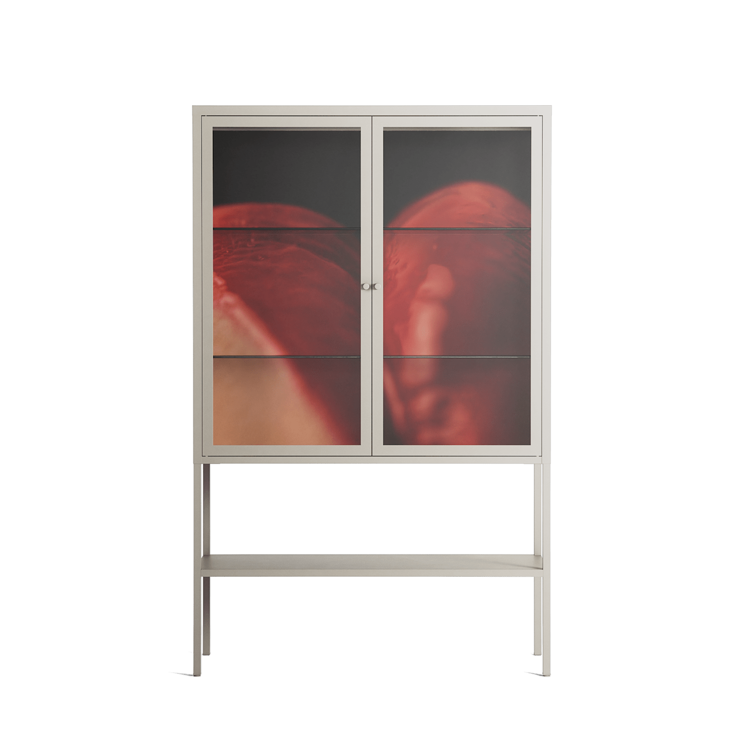 Red 3 - Loft Cabinet - Nadia Ryder - Pebble - Clear glass