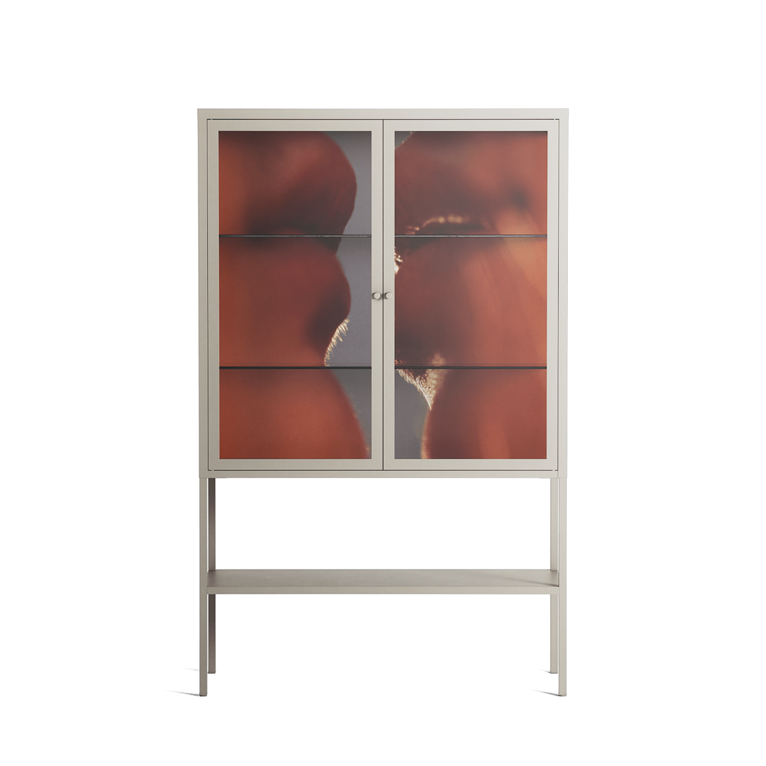 The Art Of Kissing 2 - Loft Cabinet - Nadia Ryder - Pebble - Clear glass