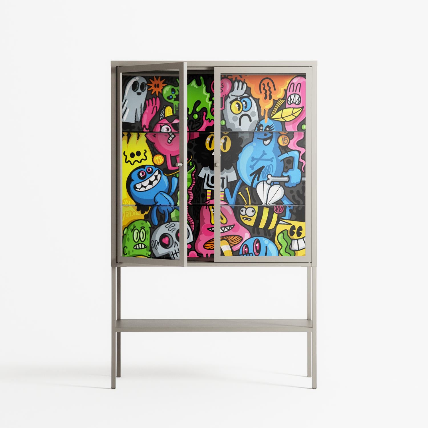 All The Good Guys - Loft Cabinet - Craig Watkins - Pebble - Clear glass