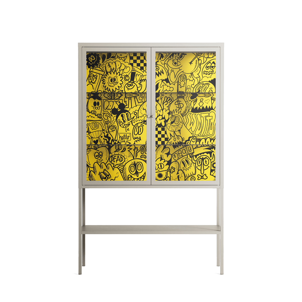What a Mess - Loft Cabinet - Craig Watkins - Pebble - Clear glass