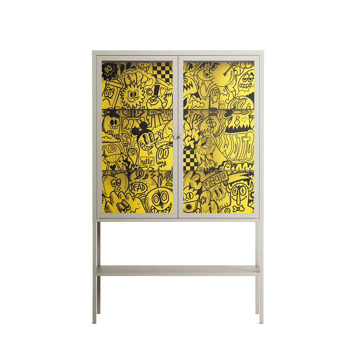 What a Mess - Loft Cabinet - Craig Watkins - Antracite - Clear glass ...