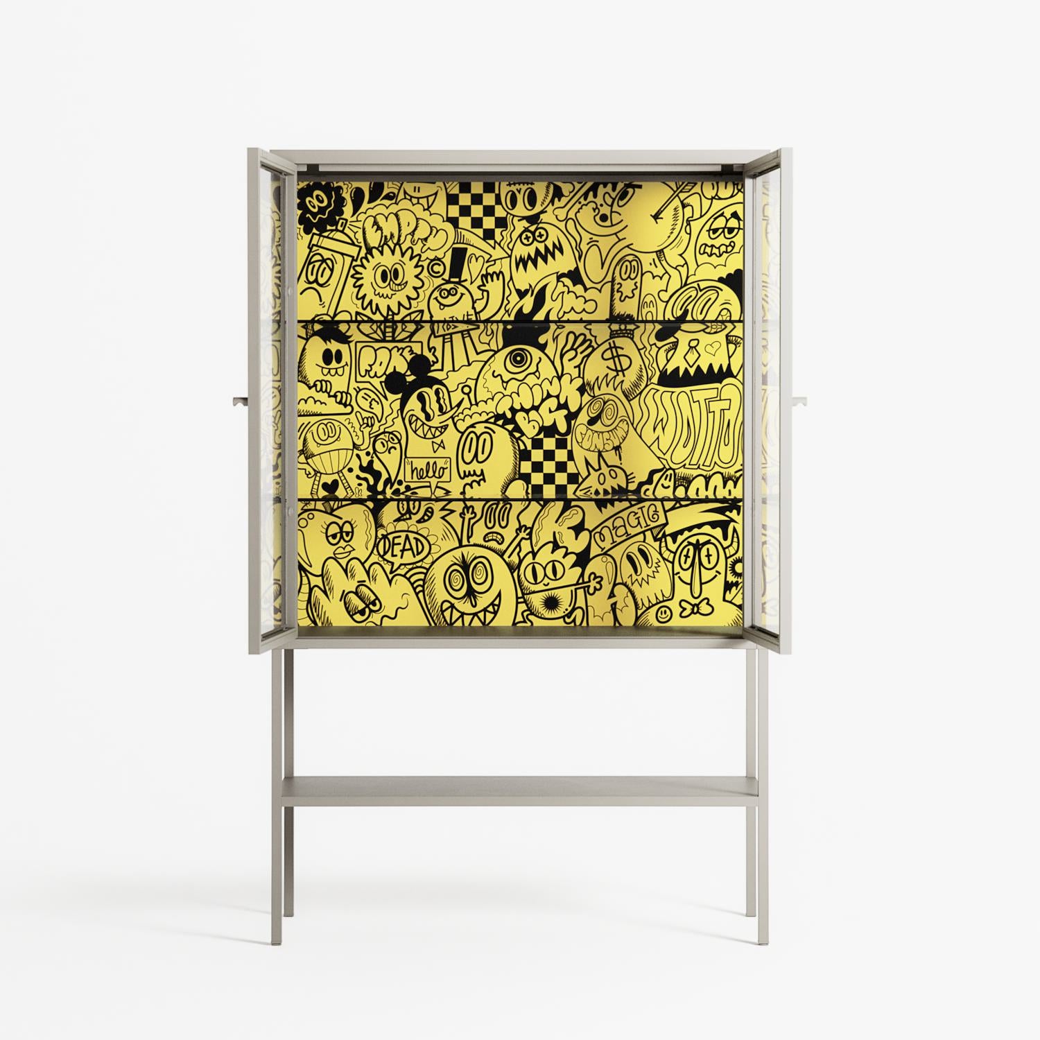 What a Mess - Loft Cabinet - Craig Watkins - Pebble - Clear glass