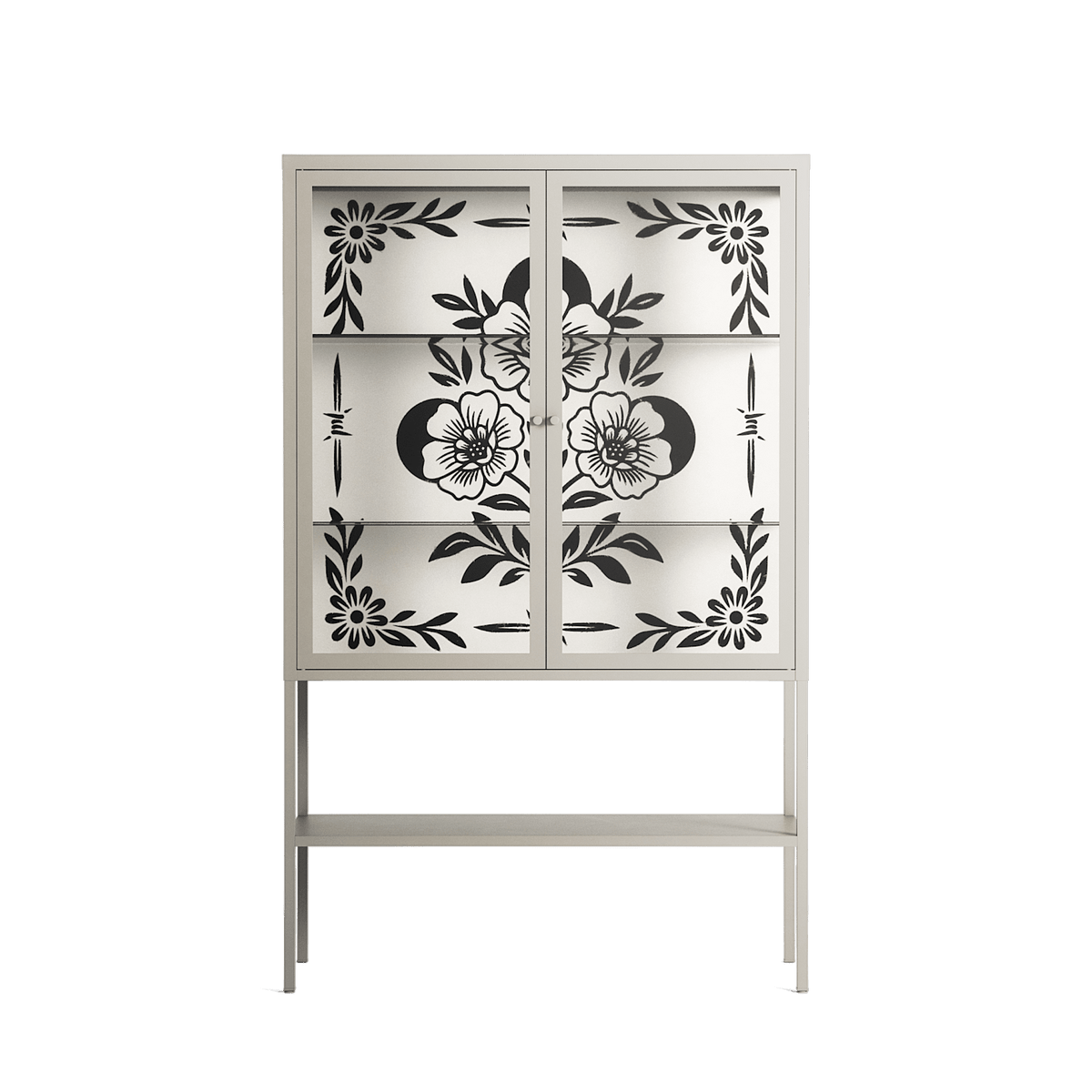 Barbed Bloom - Loft Cabinet - Daphna Sebbane - Pebble - Clear glass