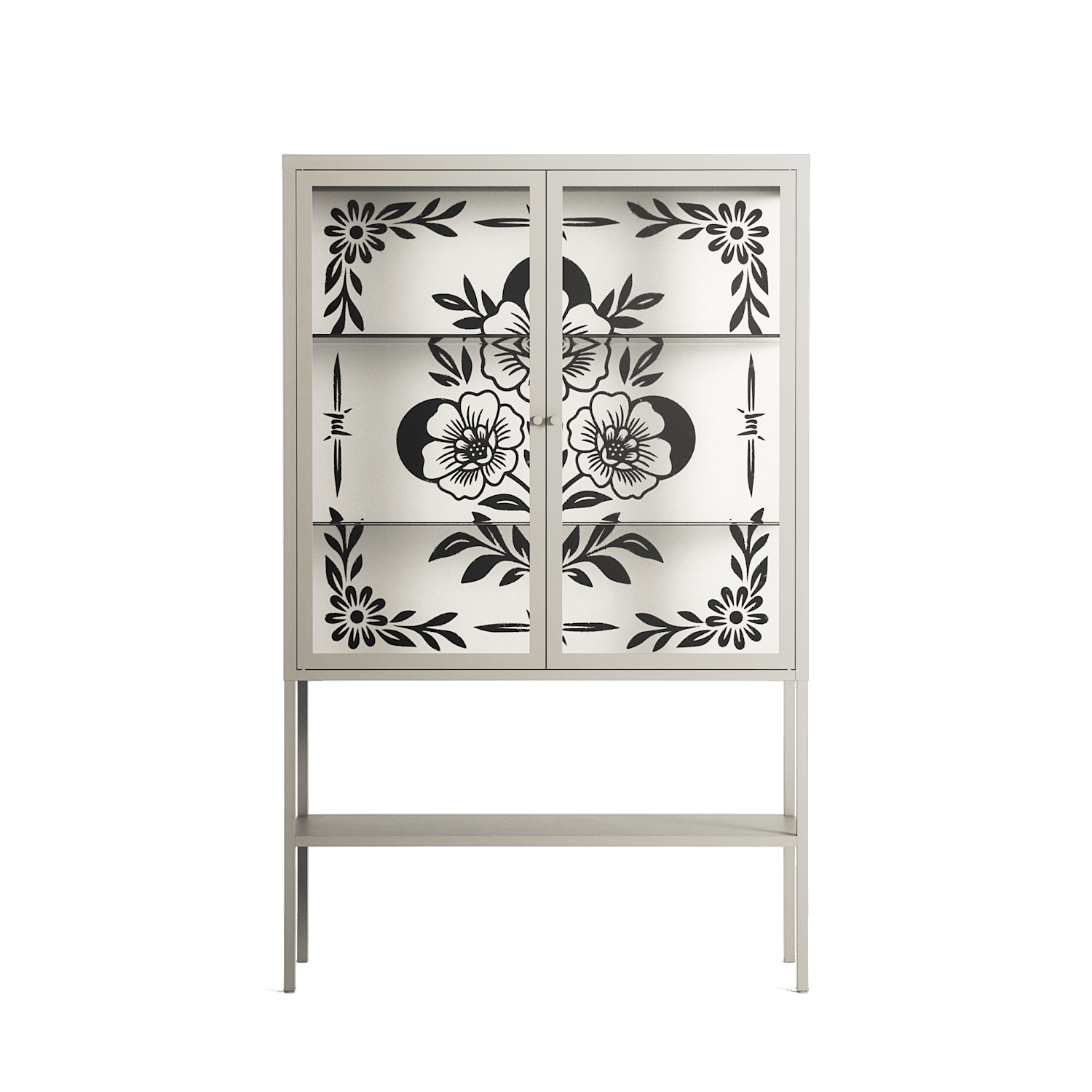 Barbed Bloom - Loft Cabinet - Daphna Sebbane - Pebble - Clear glass