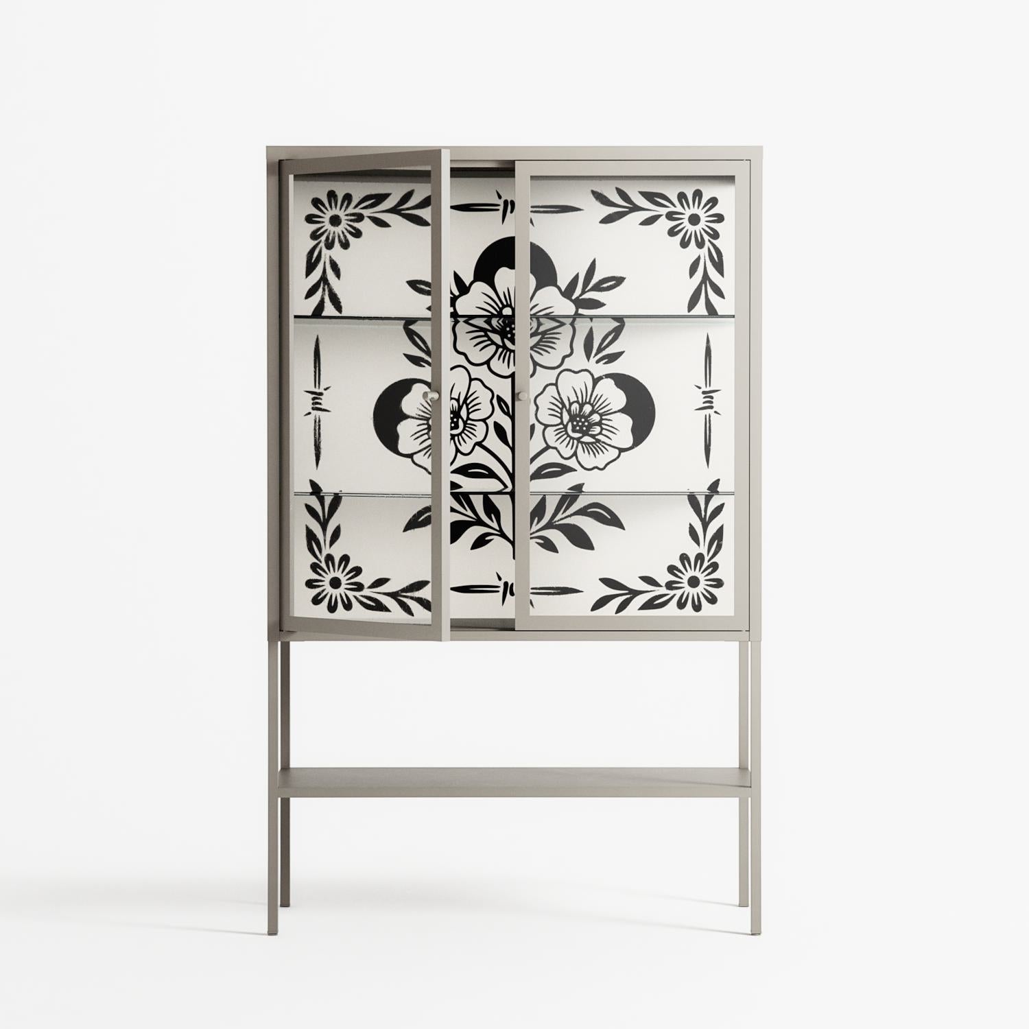 Barbed Bloom - Loft Cabinet - Daphna Sebbane - Pebble - Clear glass