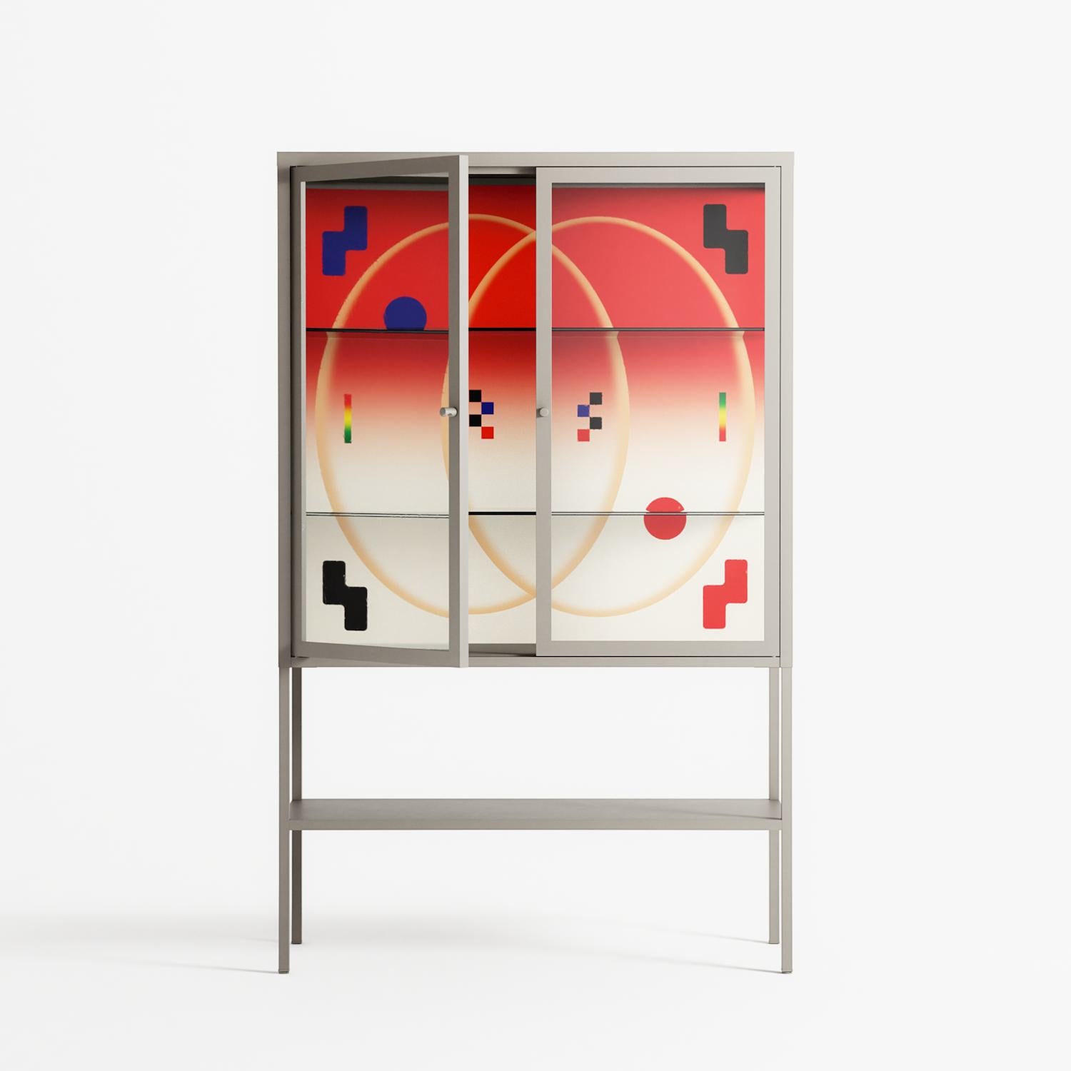 Parallel Mirage - Loft Cabinet - Oluwasheyi Adebayo - Pebble - Clear glass