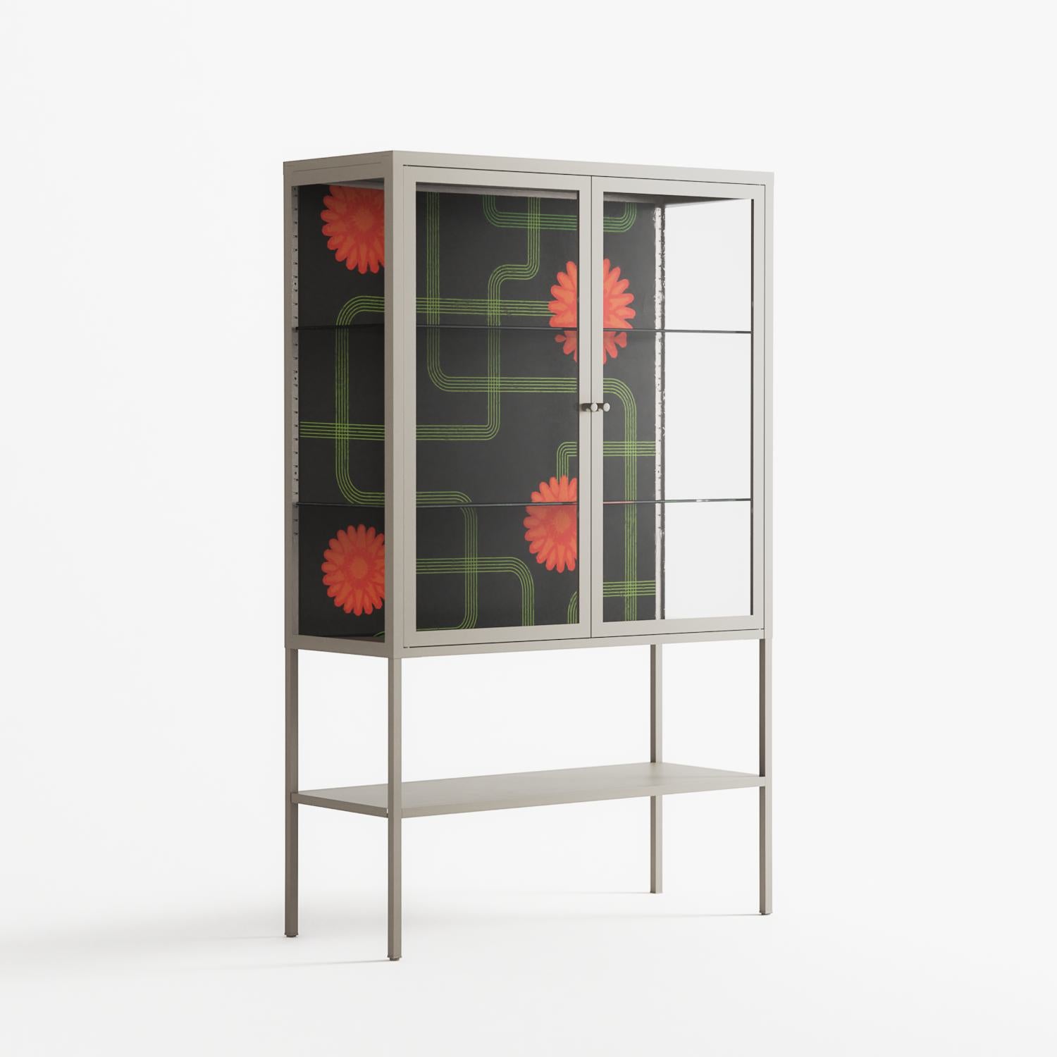 Floral Pipes - Loft Cabinet - Kristin Eriksson - Pebble - Clear glass
