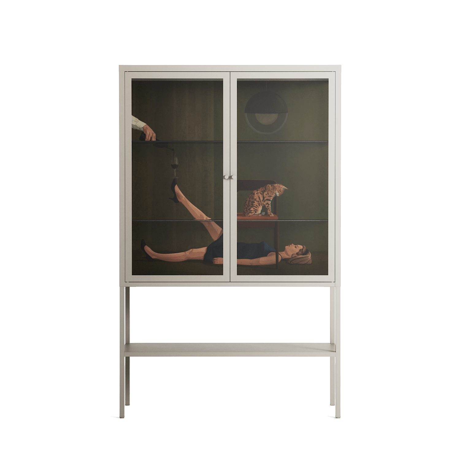 Friday Night Rituals - Loft Cabinet - Kristin Eriksson - Pebble - Clear glass