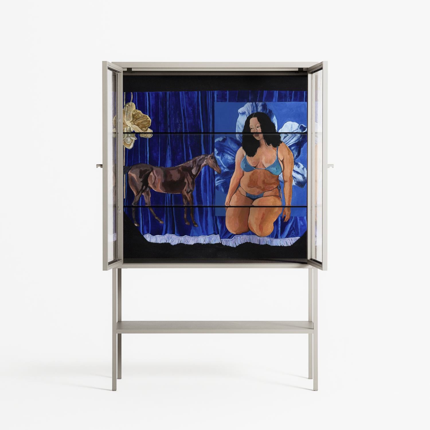 Blue Velvet - Loft Cabinet - Sophie Goudman-Peachey - Pebble - Clear glass