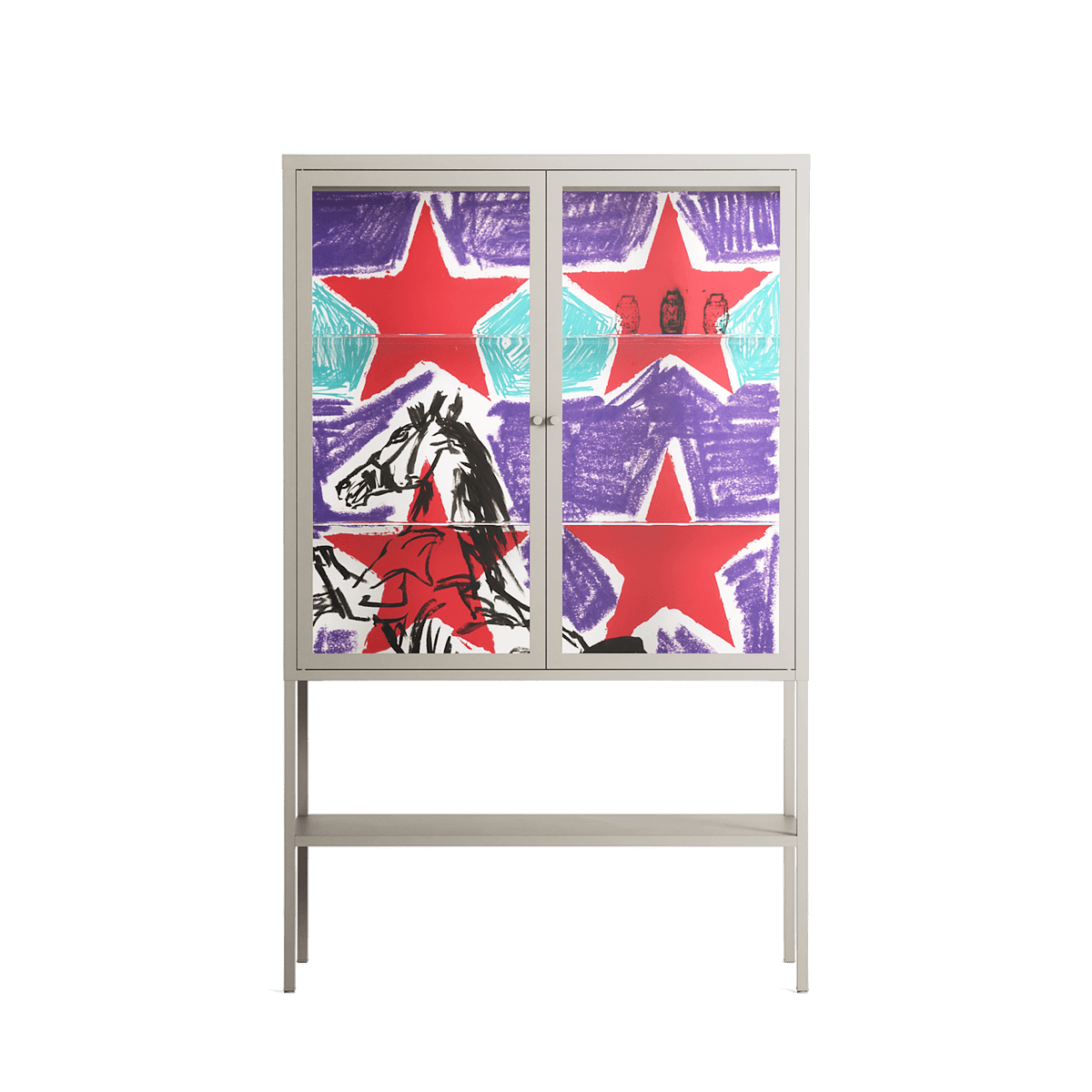 Scenes From - Loft Cabinet - Caitlin Flood-Molyneux - Pebble - Clear glass
