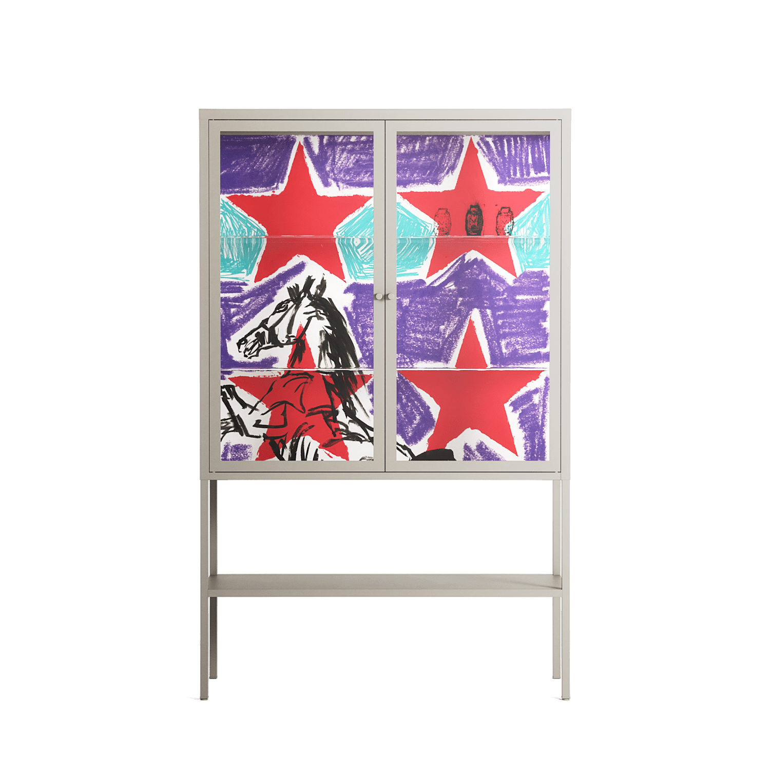 Scenes From - Loft Cabinet - Caitlin Flood-Molyneux - Pebble - Clear glass