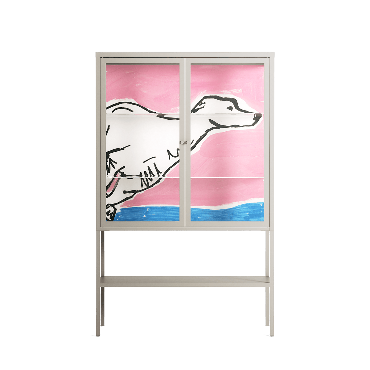 Fleeing - Loft Cabinet - Caitlin Flood-Molyneux - Pebble - Clear glass