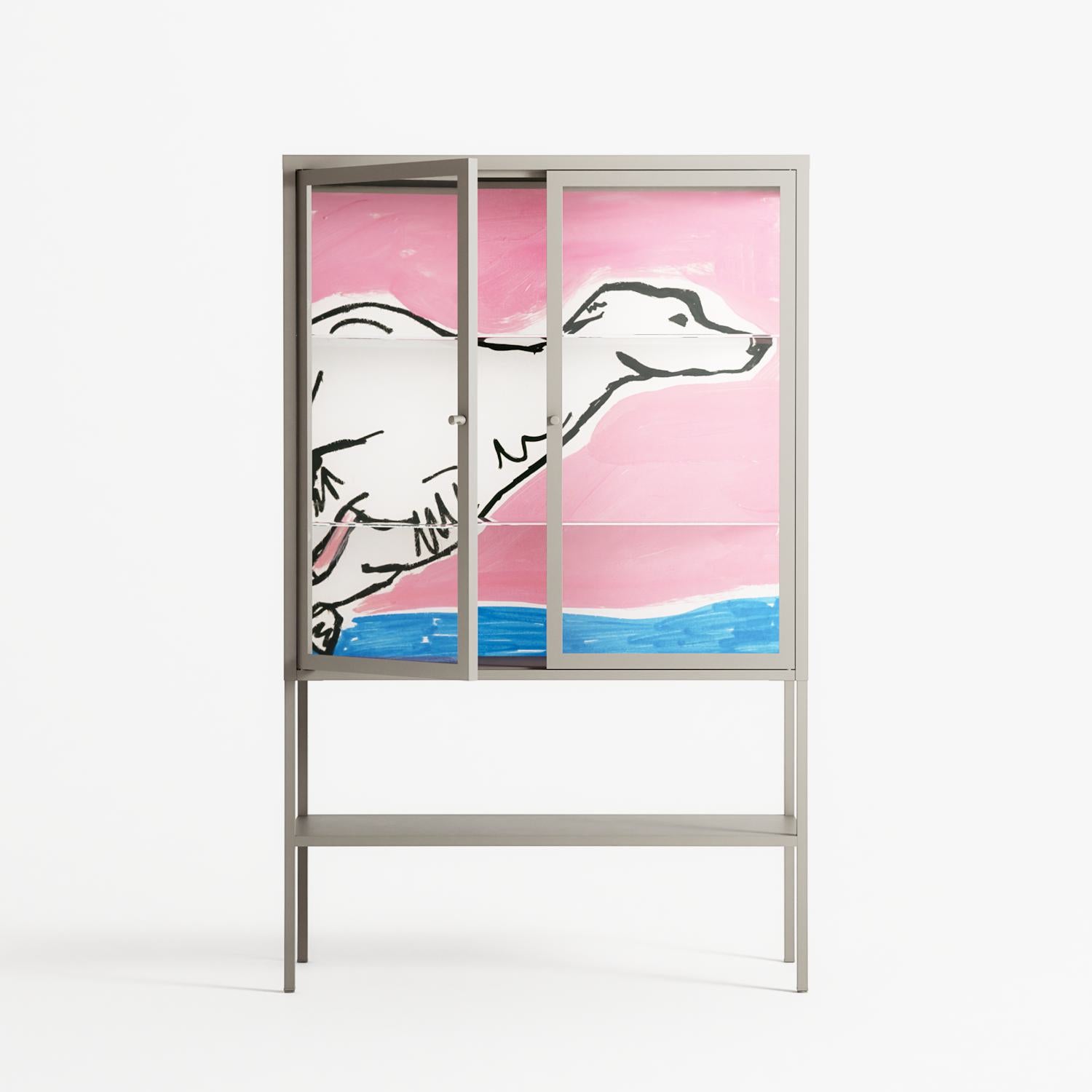 Fleeing - Loft Cabinet - Caitlin Flood-Molyneux - Pebble - Clear glass