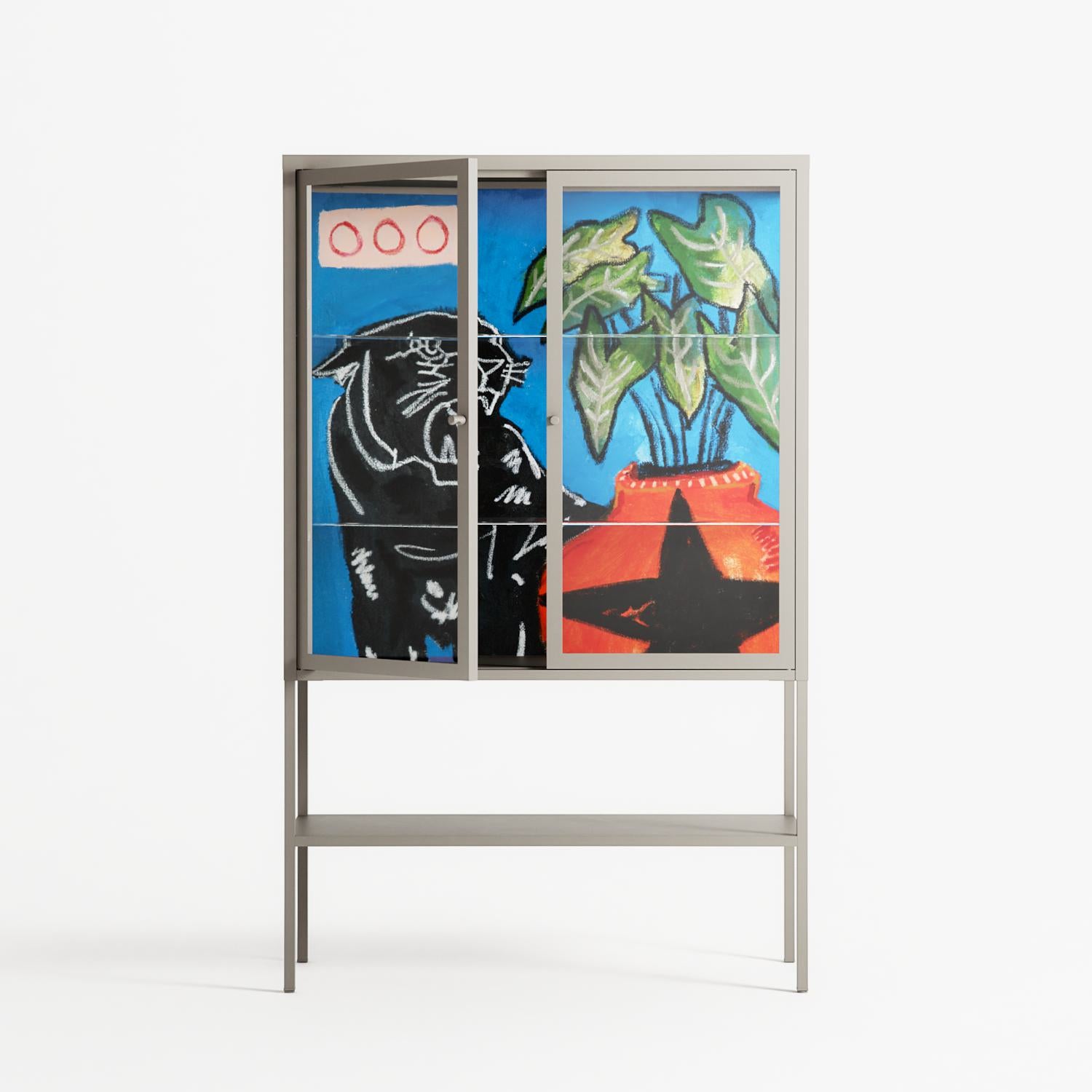 Staying Grounded - Loft Cabinet - Caitlin Flood-Molyneux - Pebble - Clear glass