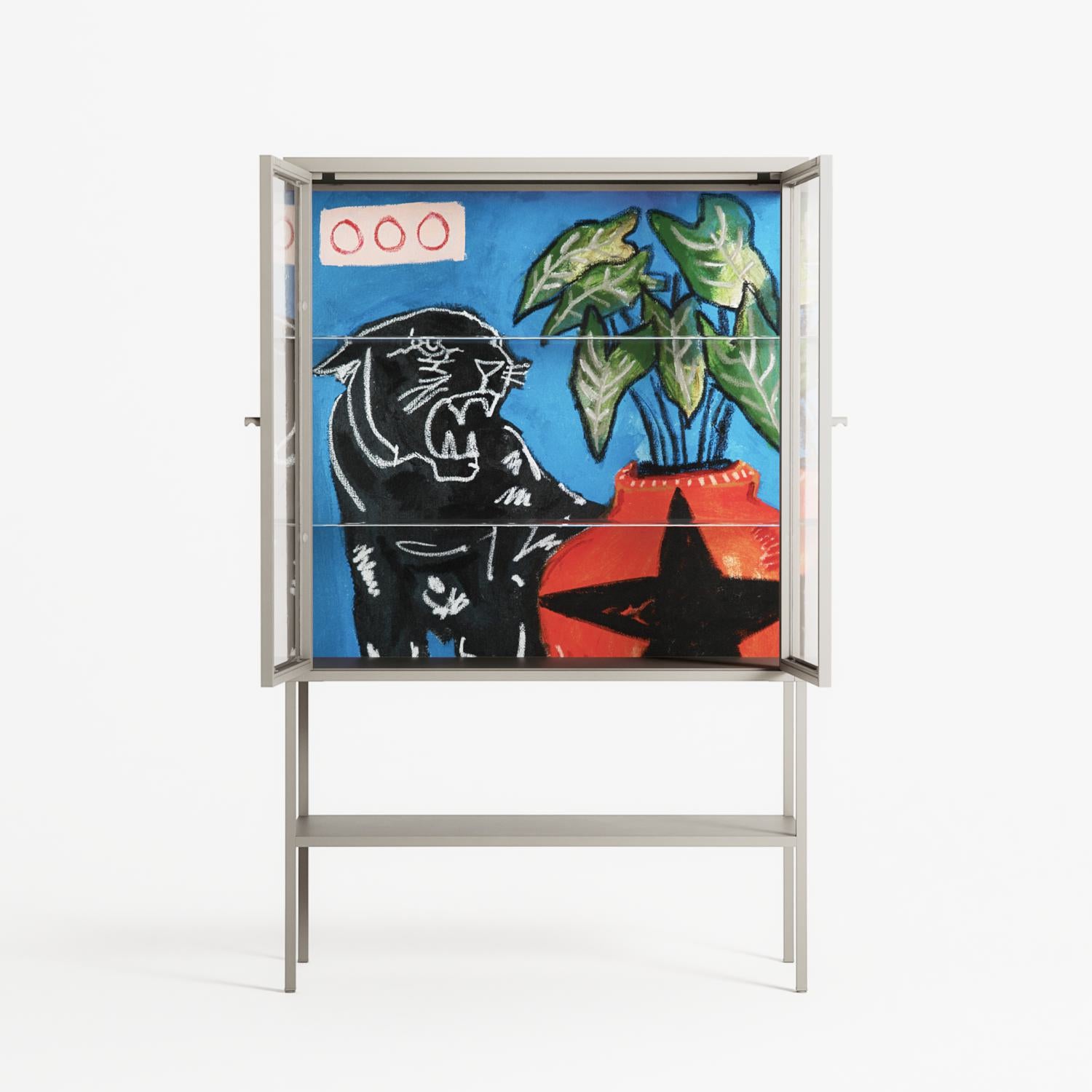 Staying Grounded - Loft Cabinet - Caitlin Flood-Molyneux - Pebble - Clear glass
