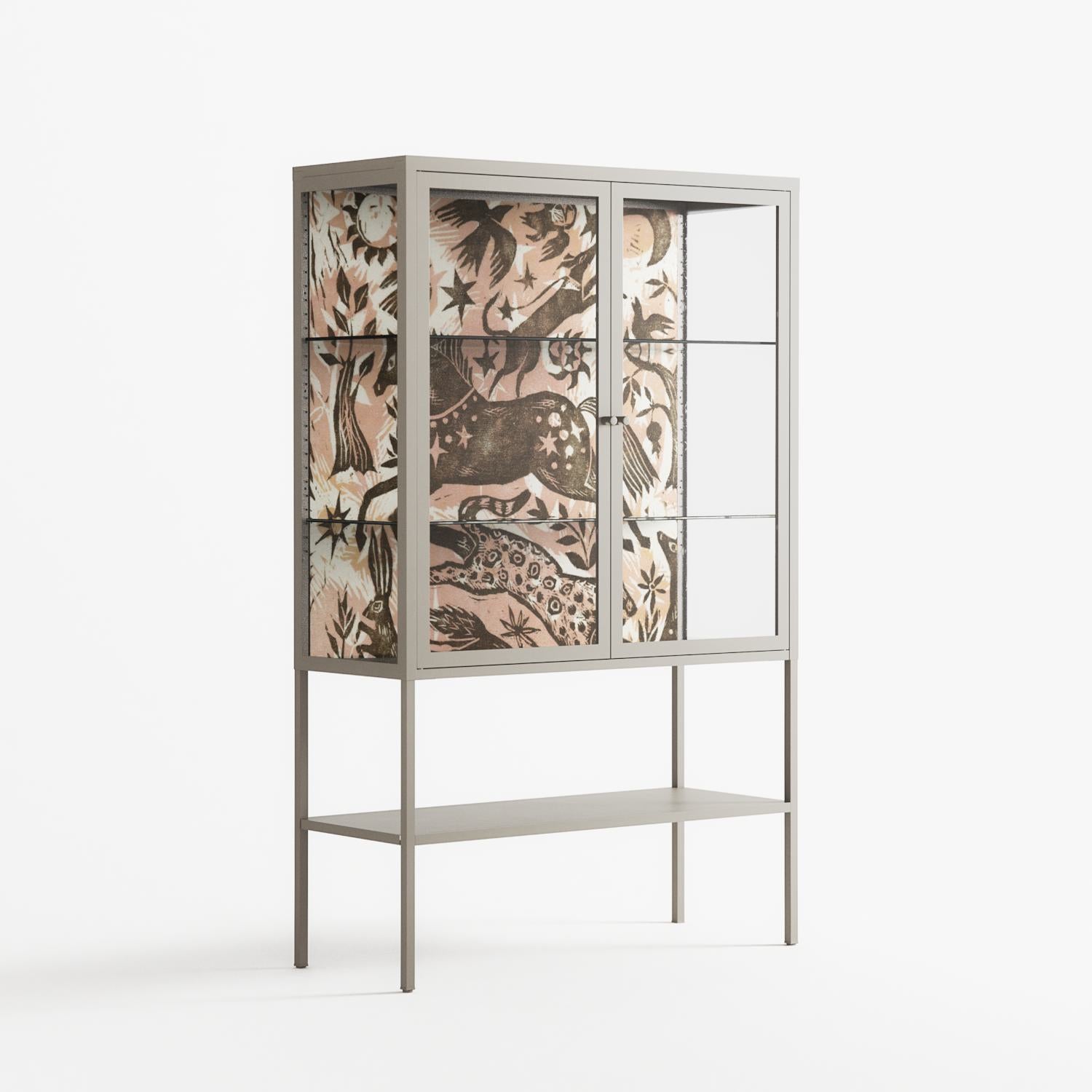 Delight Pink - Loft Cabinet - Diana Catchpole - Pebble - Clear glass