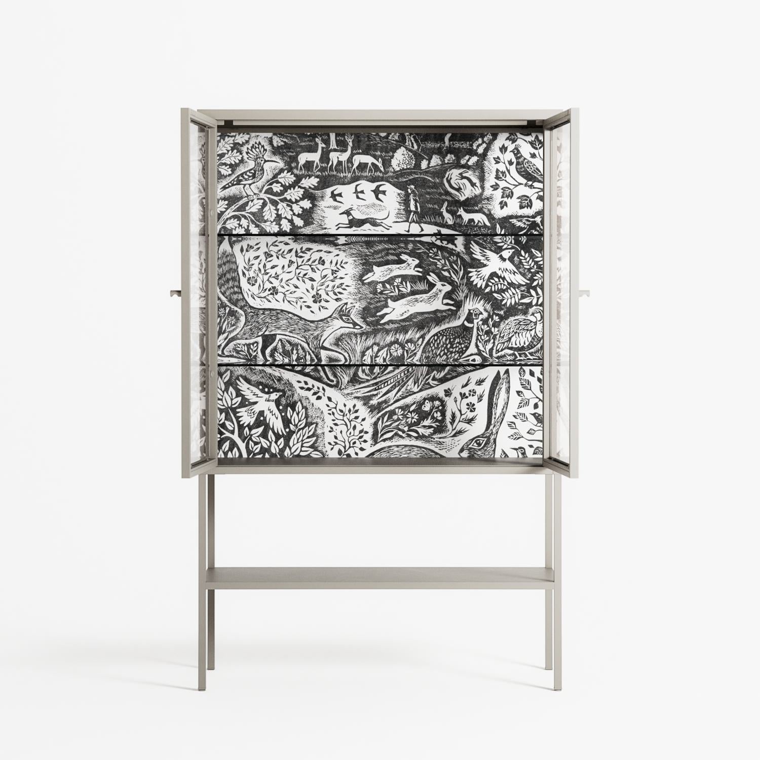 Flight Of Fancy - Loft Cabinet - Diana Catchpole - Pebble - Clear glass