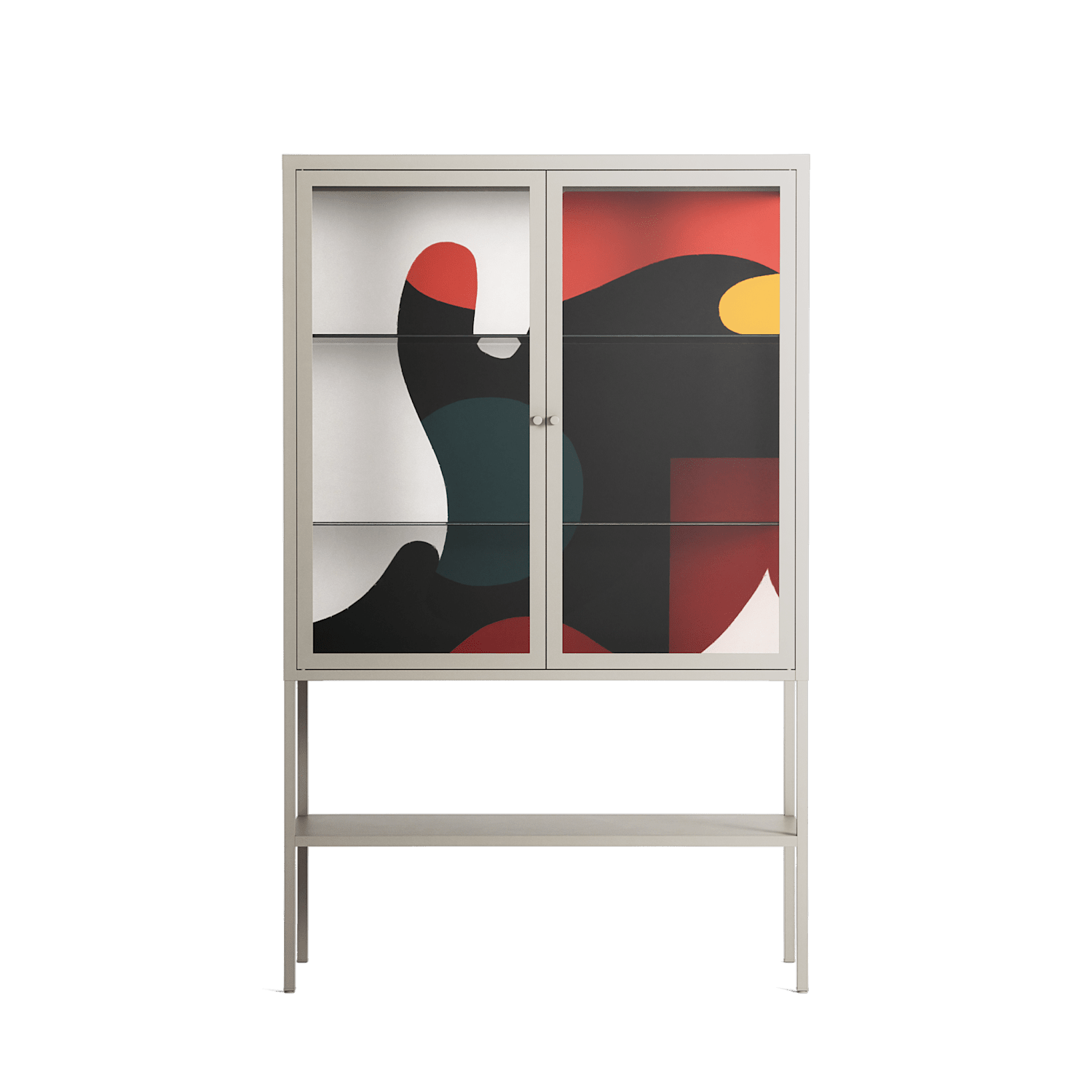 Plume - Loft Cabinet - Rikki Hewitt - Pebble - Clear glass