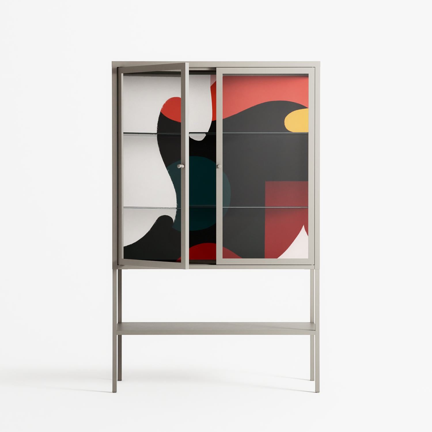 Plume - Loft Cabinet - Rikki Hewitt - Pebble - Clear glass