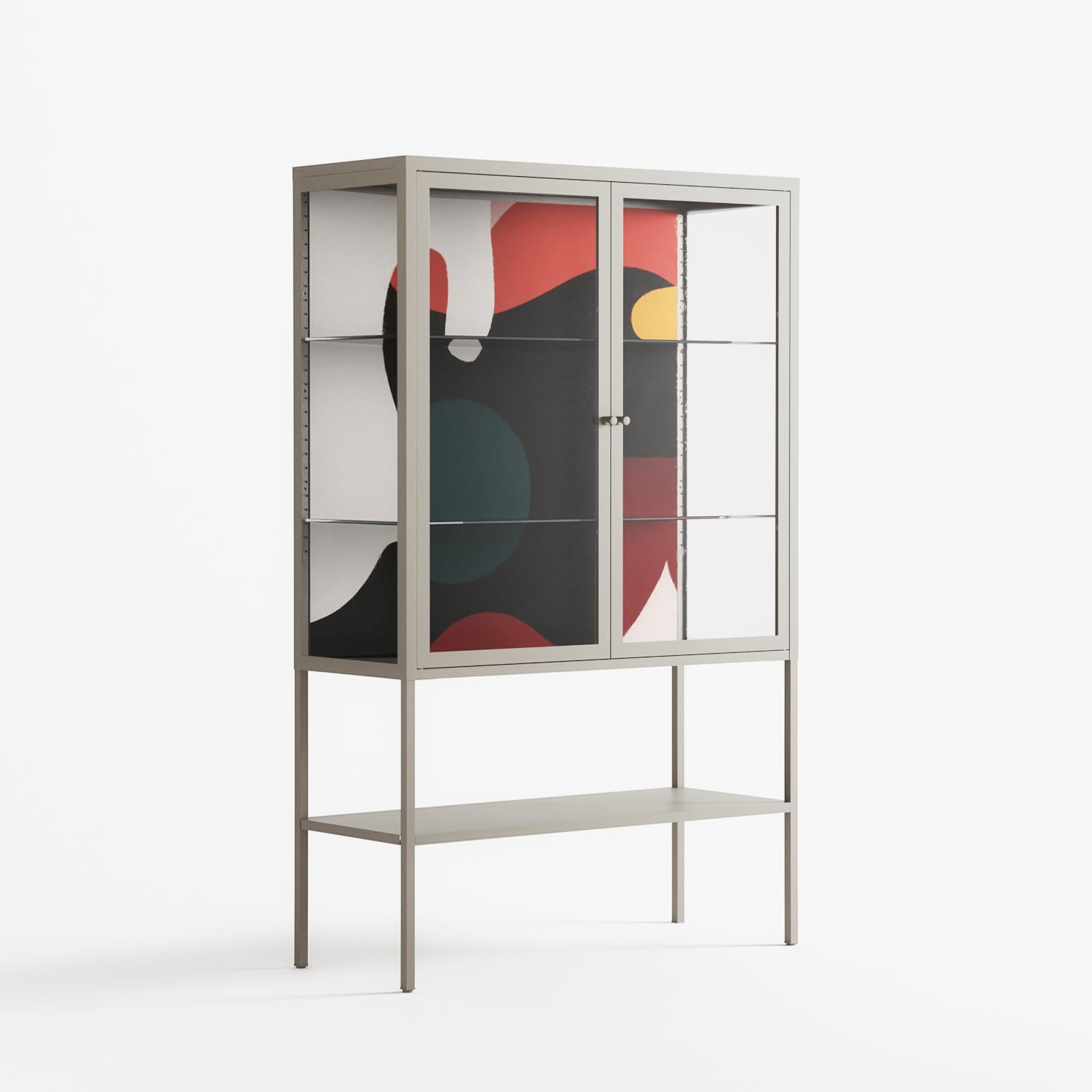 Plume - Loft Cabinet - Rikki Hewitt - Pebble - Clear glass