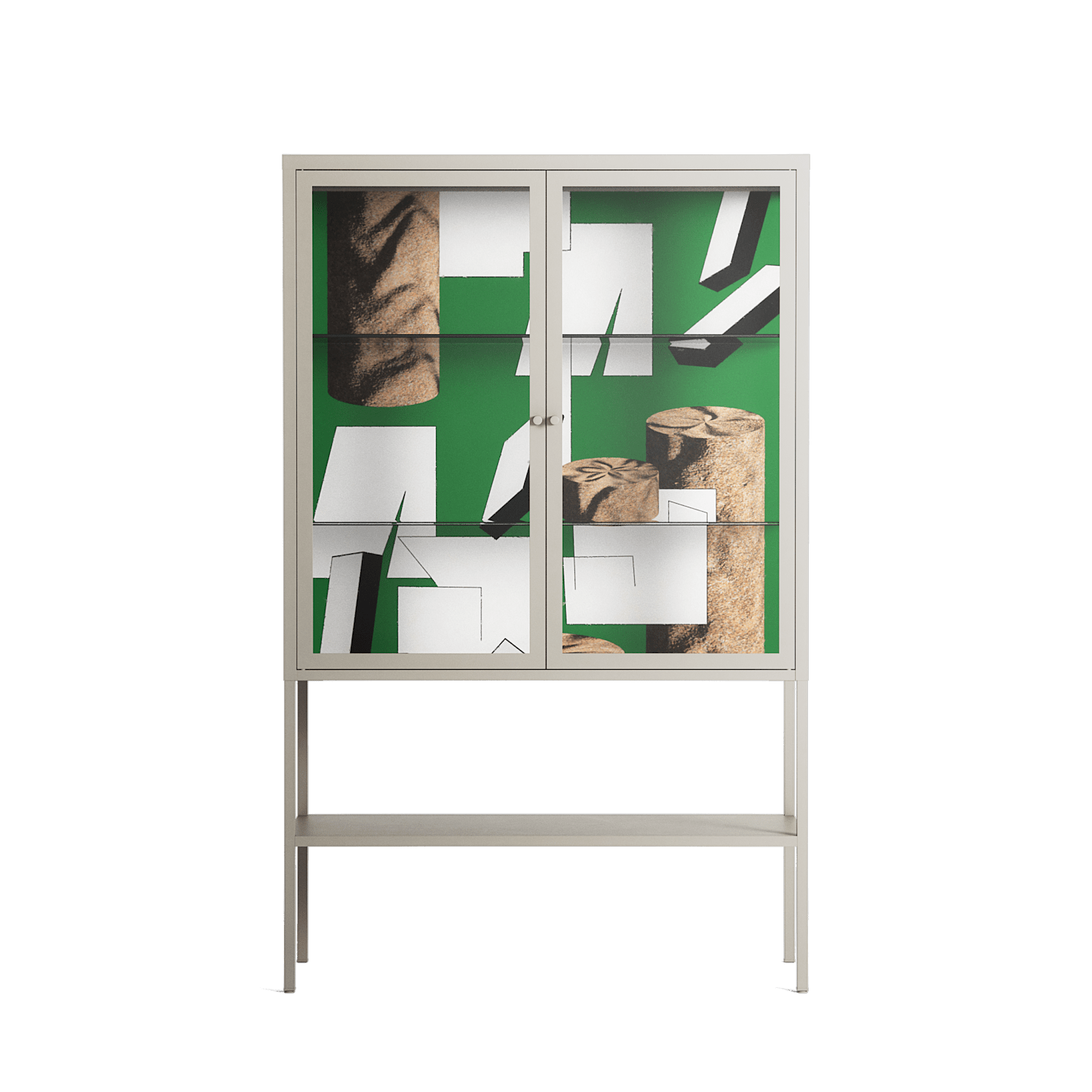 Paisaje - Loft Cabinet - Naia Escribano - Pebble - Clear glass