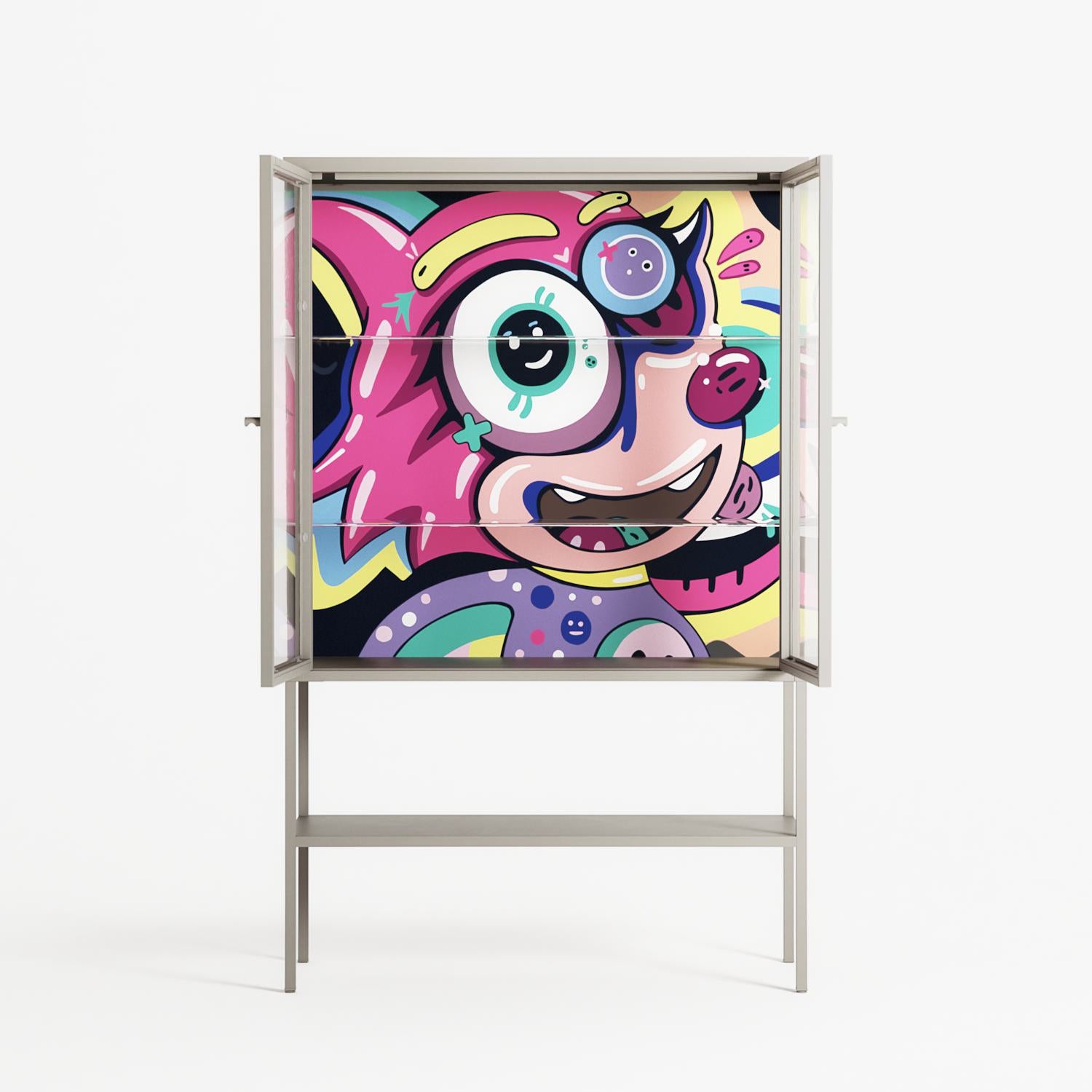 HappyFe - Loft Cabinet - Maddalena Fanfani - Pebble - Clear glass