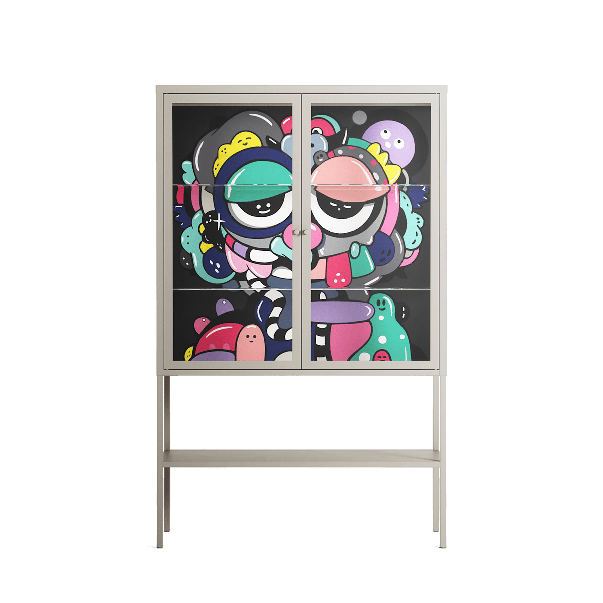 Bobsan - Loft Cabinet - Maddalena Fanfani - Pebble - Clear glass