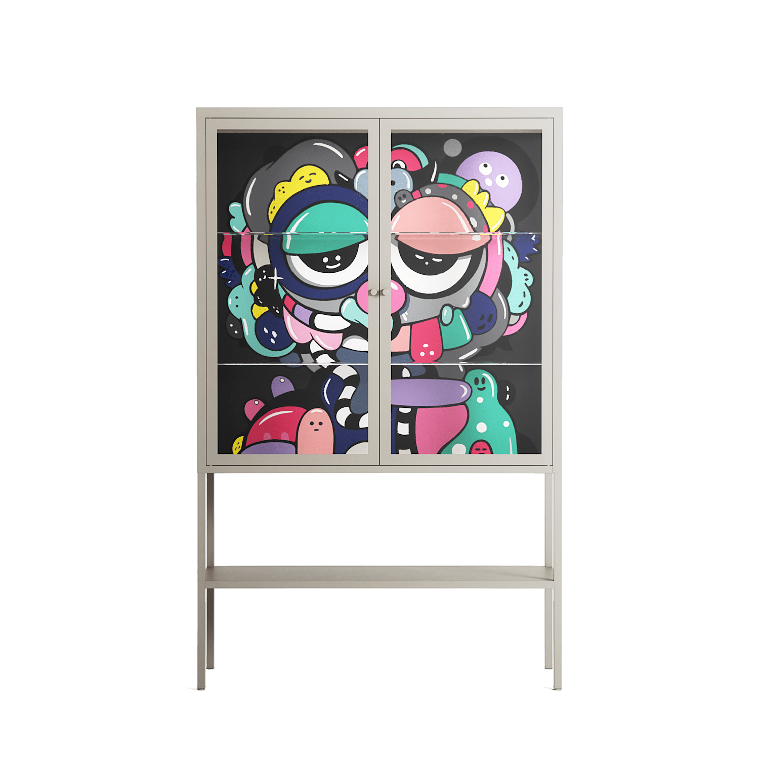 Bobsan - Loft Cabinet - Maddalena Fanfani - Pebble - Clear glass