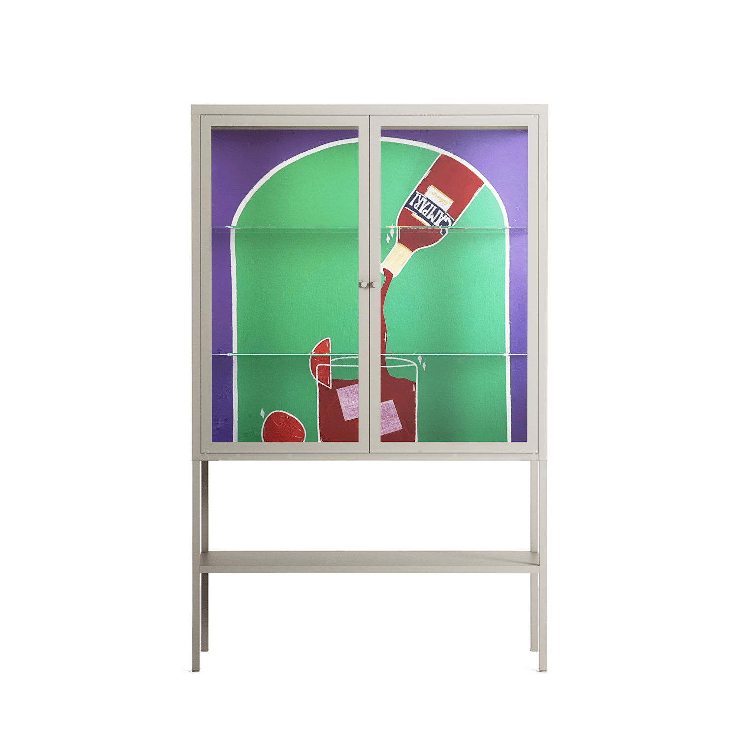Negroni - Loft Cabinet - Mathilda Kienast - Pebble - Clear glass