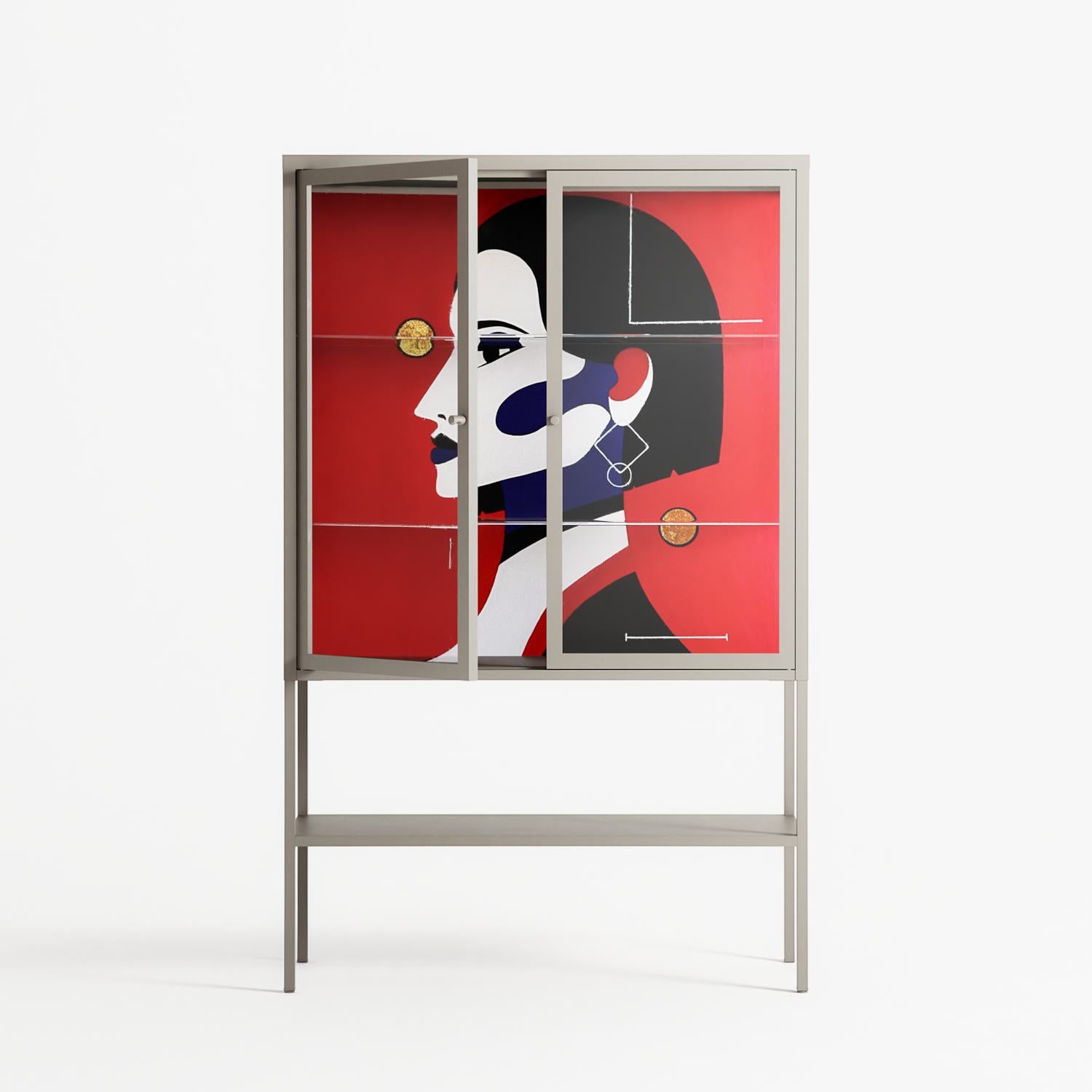 Unseen In Plain Sight - Loft Cabinet - Mathilda Kienast - Pebble - Clear glass