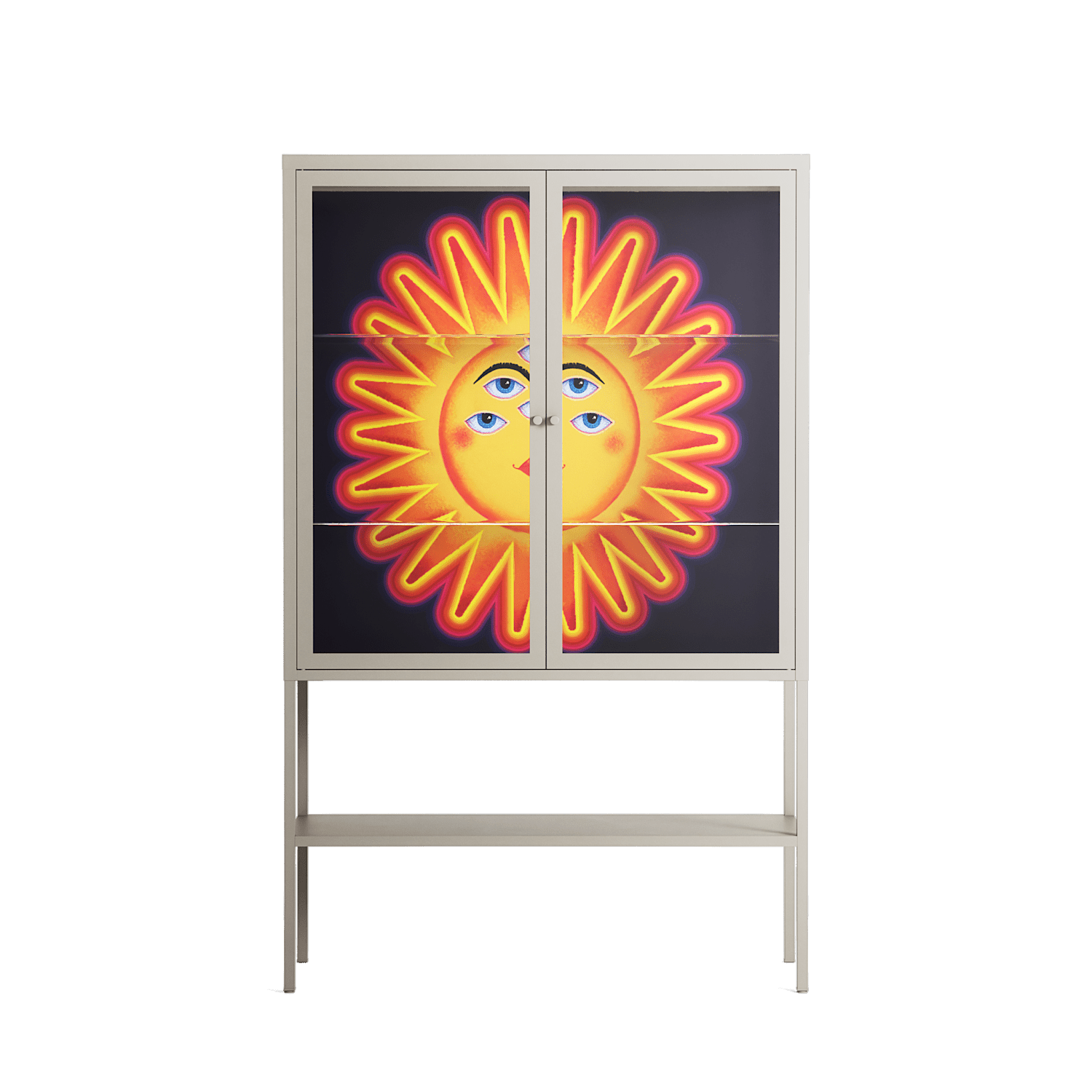 Sun Eyes - Loft Cabinet - Mo Kalache - Pebble - Clear glass