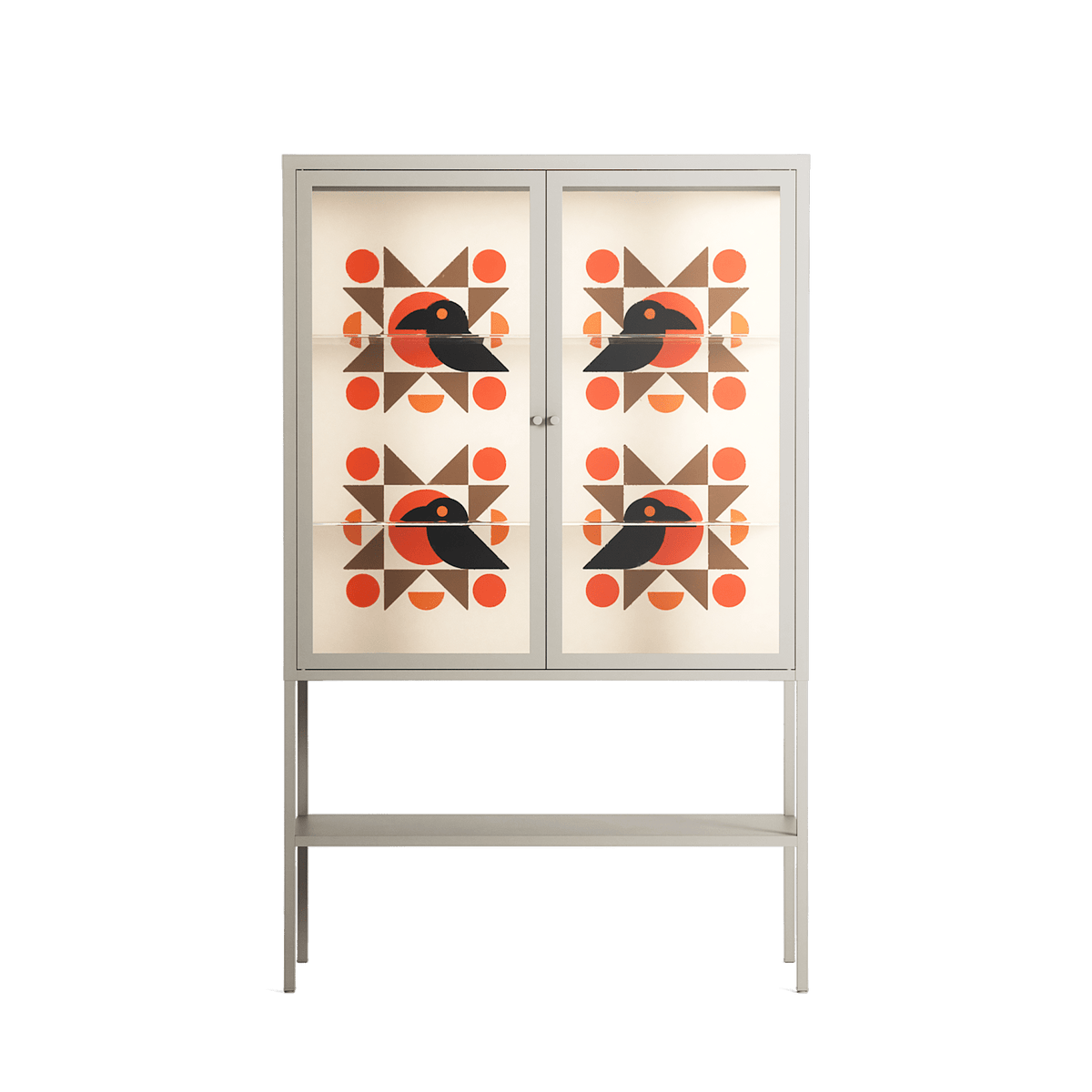 Crow Del Sol - Loft Cabinet - Ethan Fender - Pebble - Clear glass