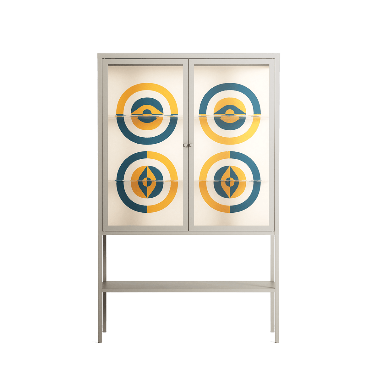 Gleam Dusk - Loft Cabinet - Ethan Fender - Pebble - Clear glass