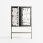 White Flowers - Loft Cabinet - Konrad Blaszczyk - Pebble - Overlay Glass