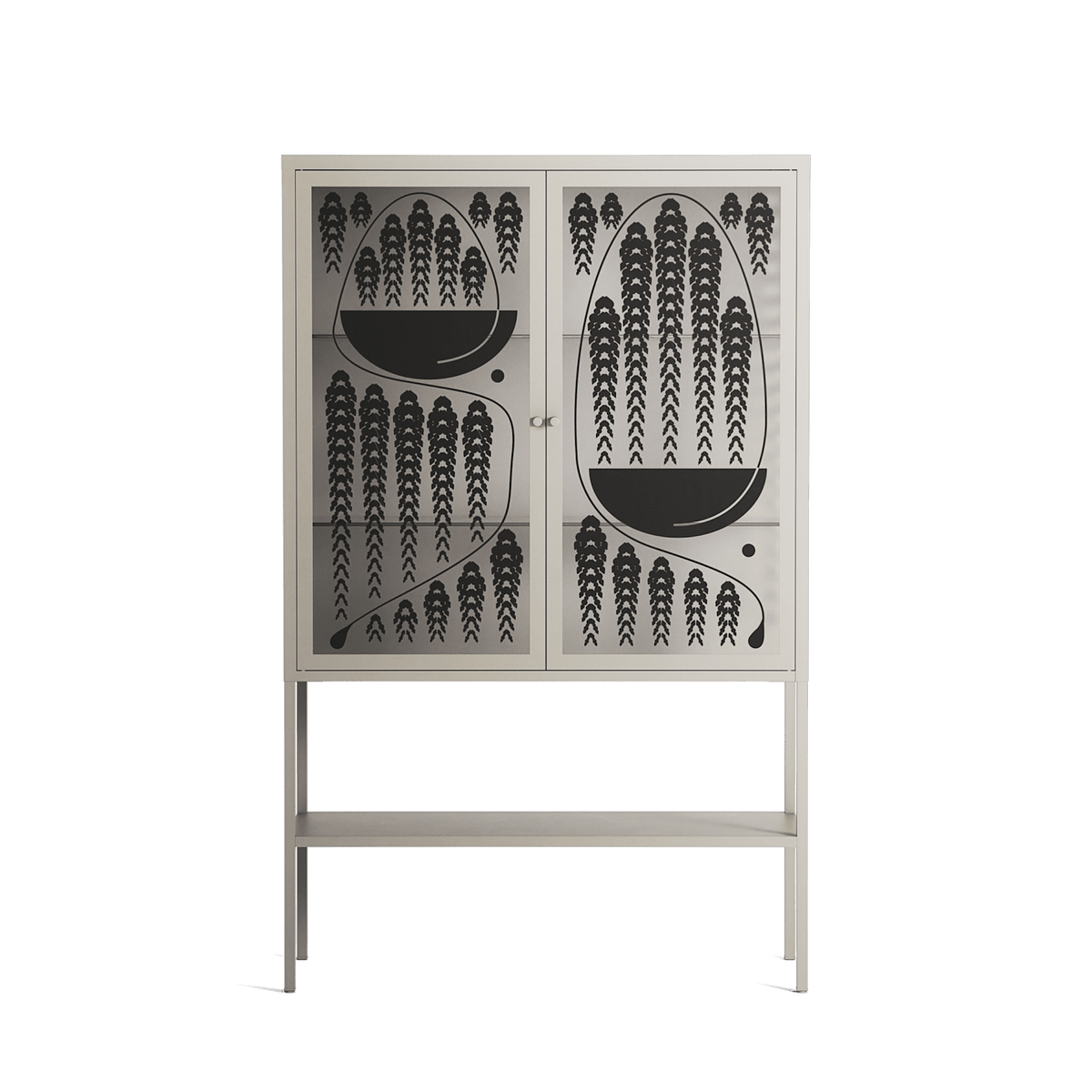 Black Fern - Loft Cabinet - Konrad Blaszczyk - Pebble - Overlay Glass