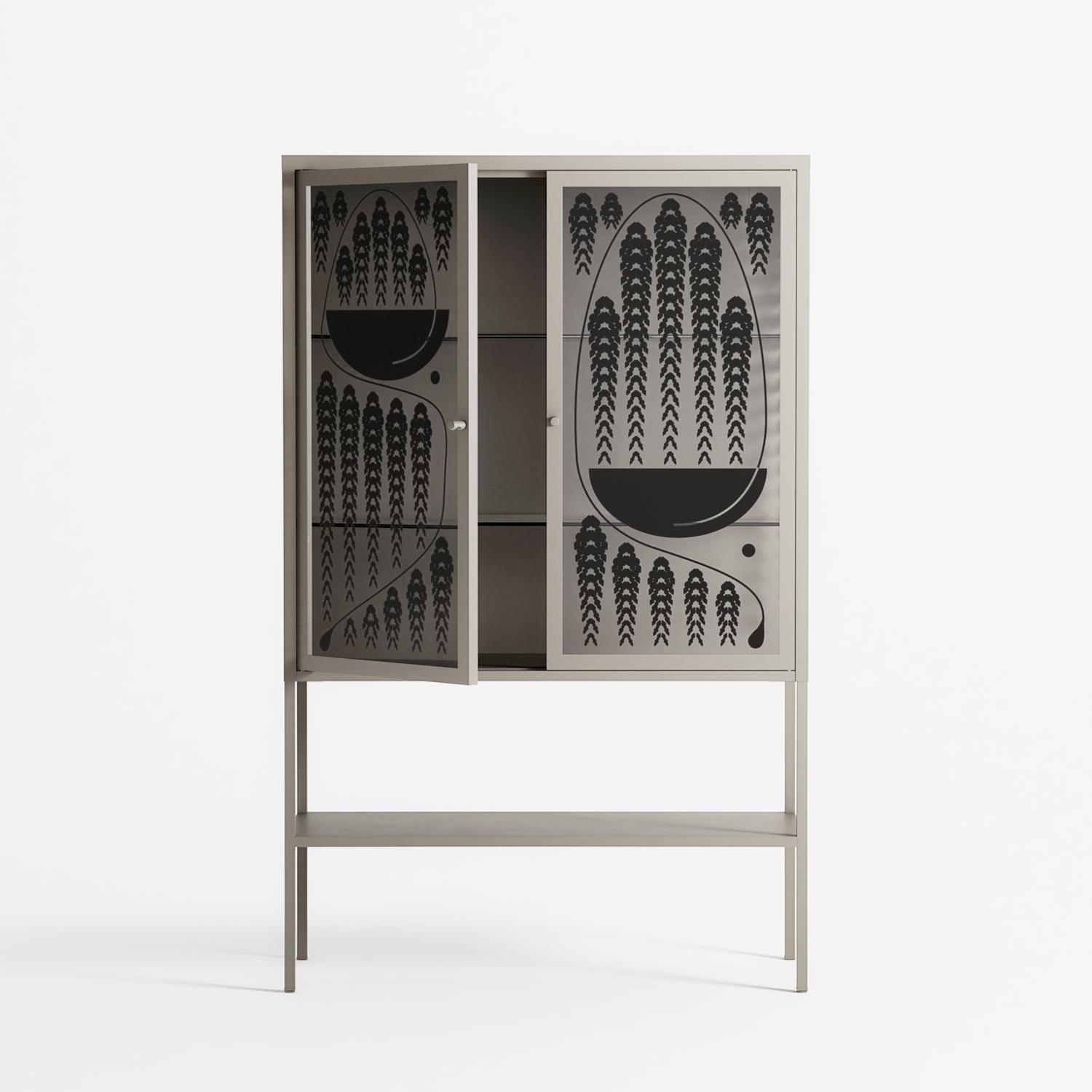 Black Fern - Loft Cabinet - Konrad Blaszczyk - Pebble - Overlay Glass