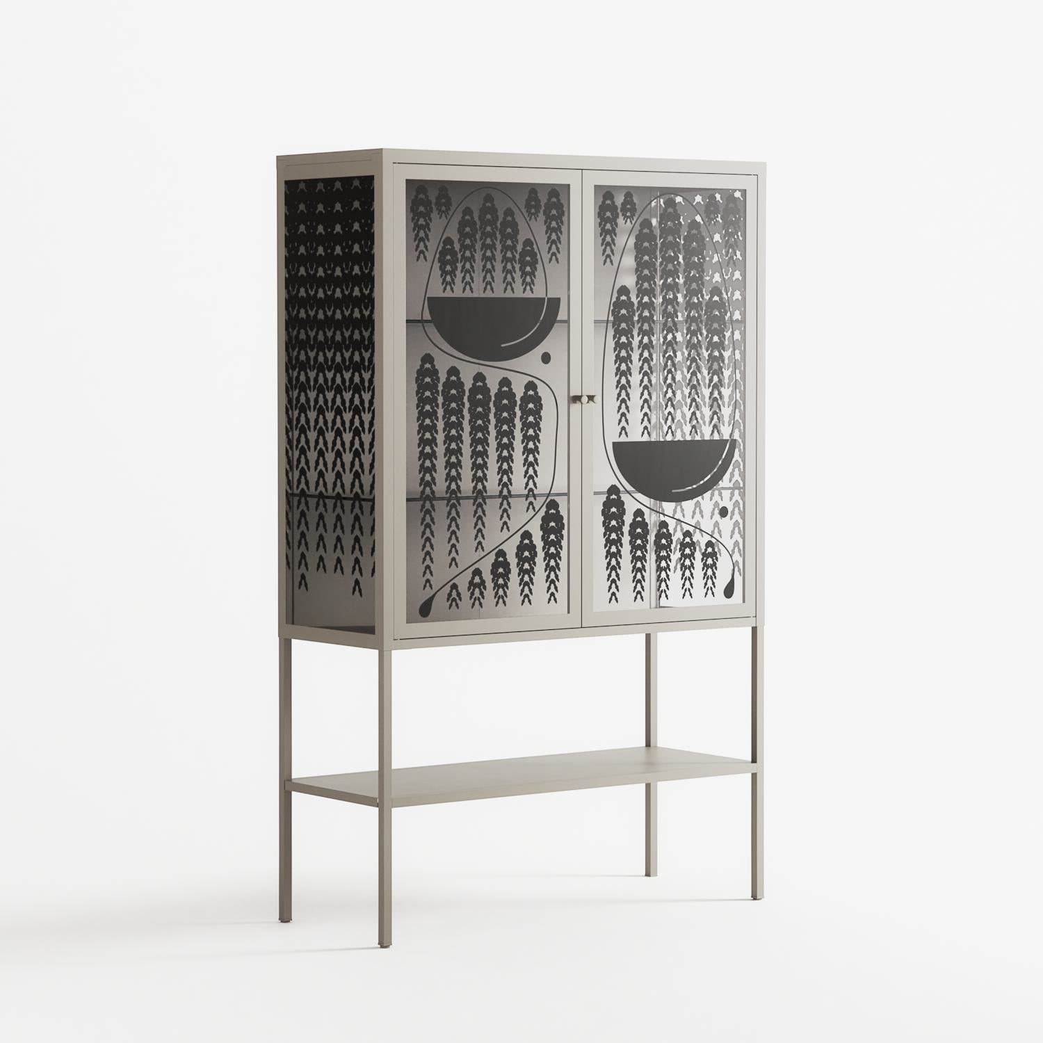 Black Fern - Loft Cabinet - Konrad Blaszczyk - Pebble - Overlay Glass