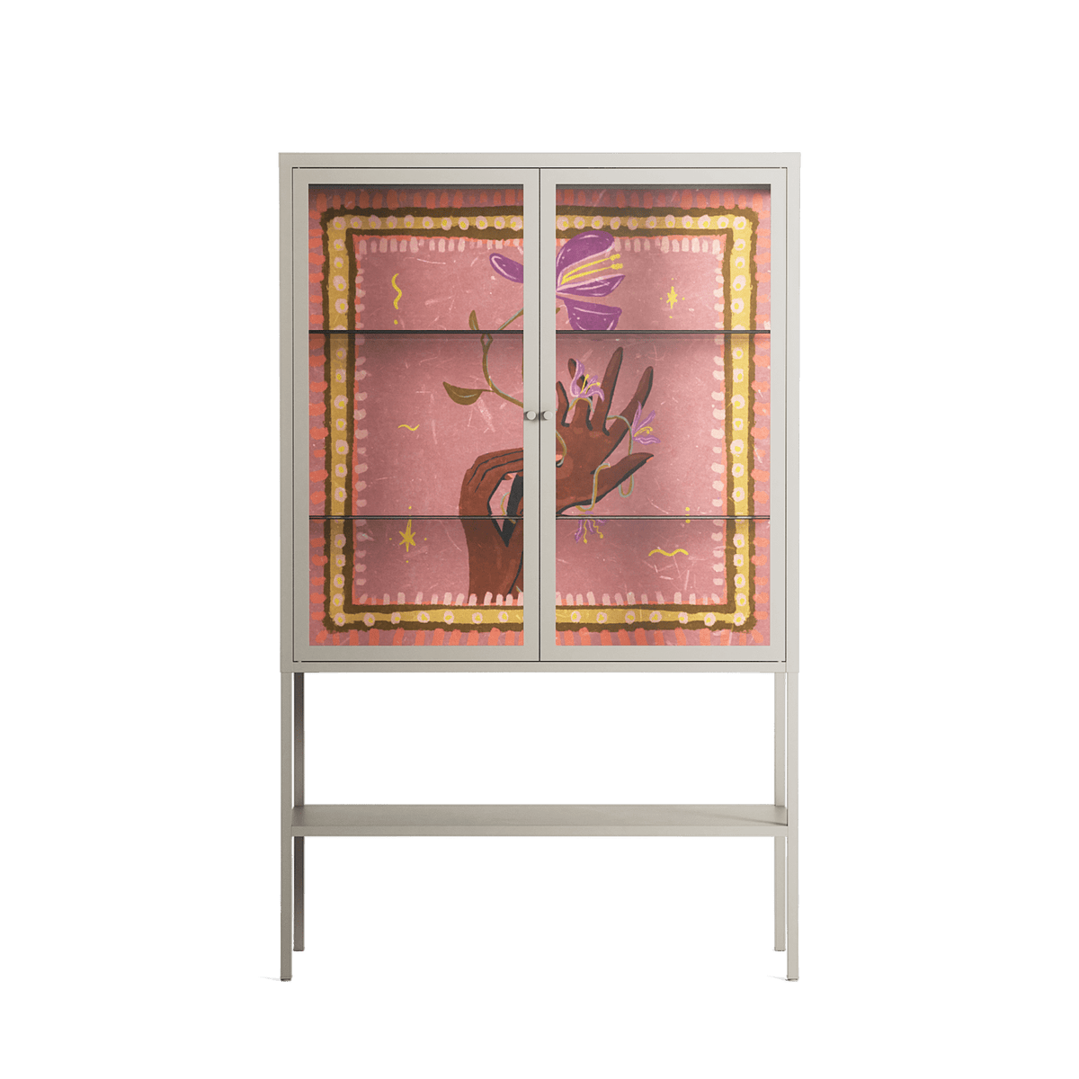 Connect With Nature - Loft Cabinet - Raissa Oltmanns - Pebble - Clear glass